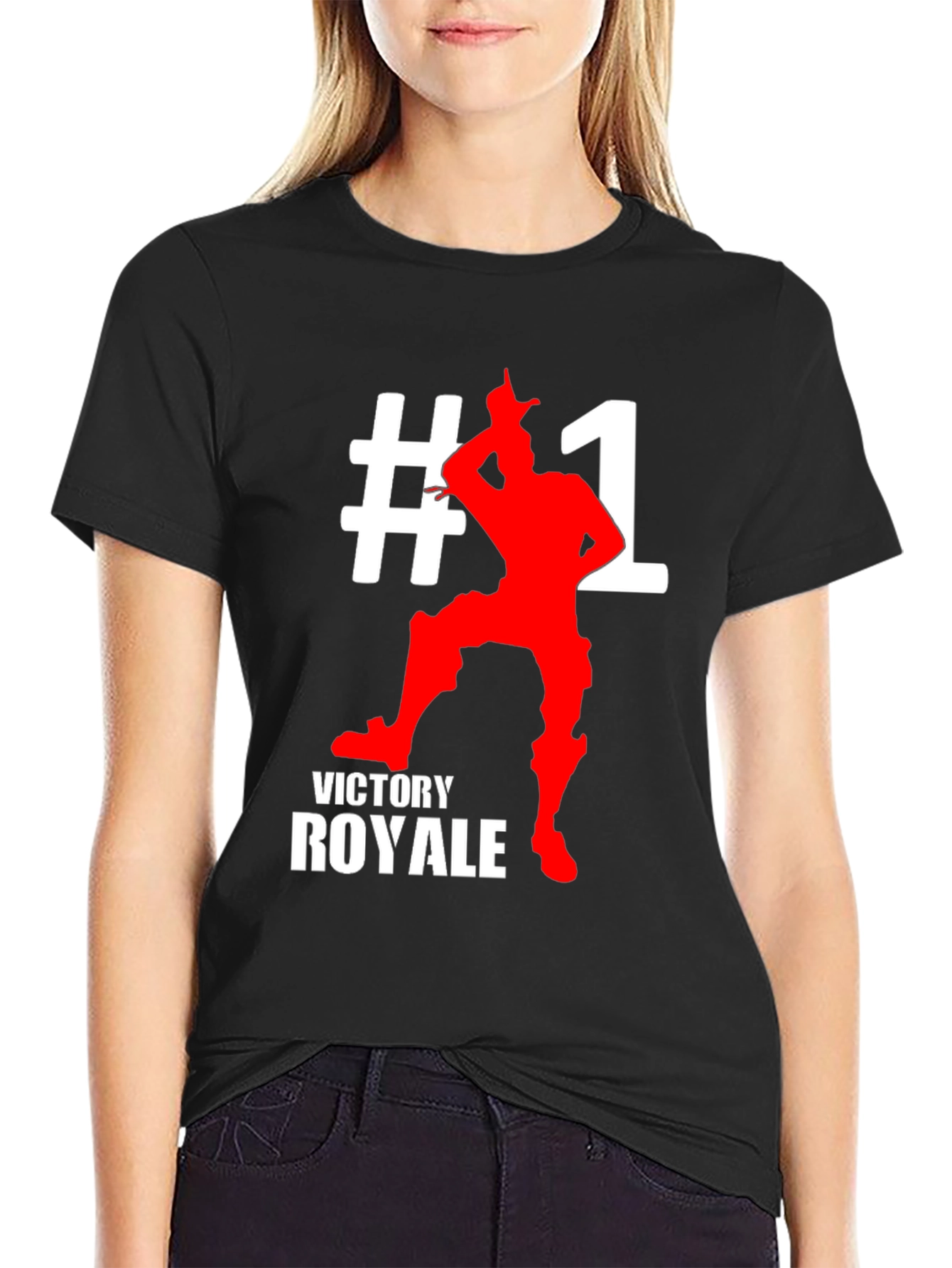 Black Victory Royale #1 T-Shirt - Gamer Style Tee view 2