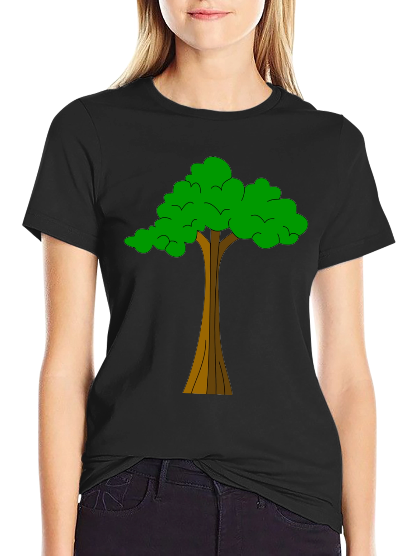Black Tree Graphic Tee - Nature Inspired Casual Wear view 2