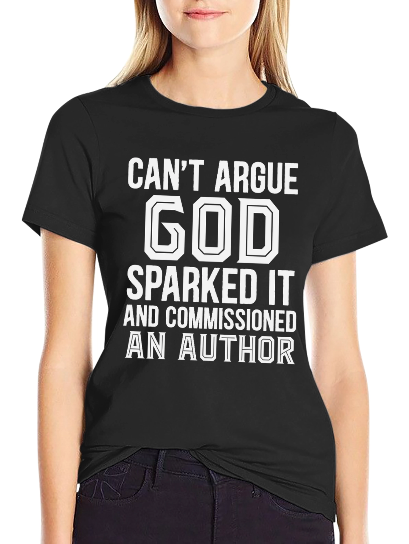 Black Can't Argue God Sparked It Black T-Shirt view 2