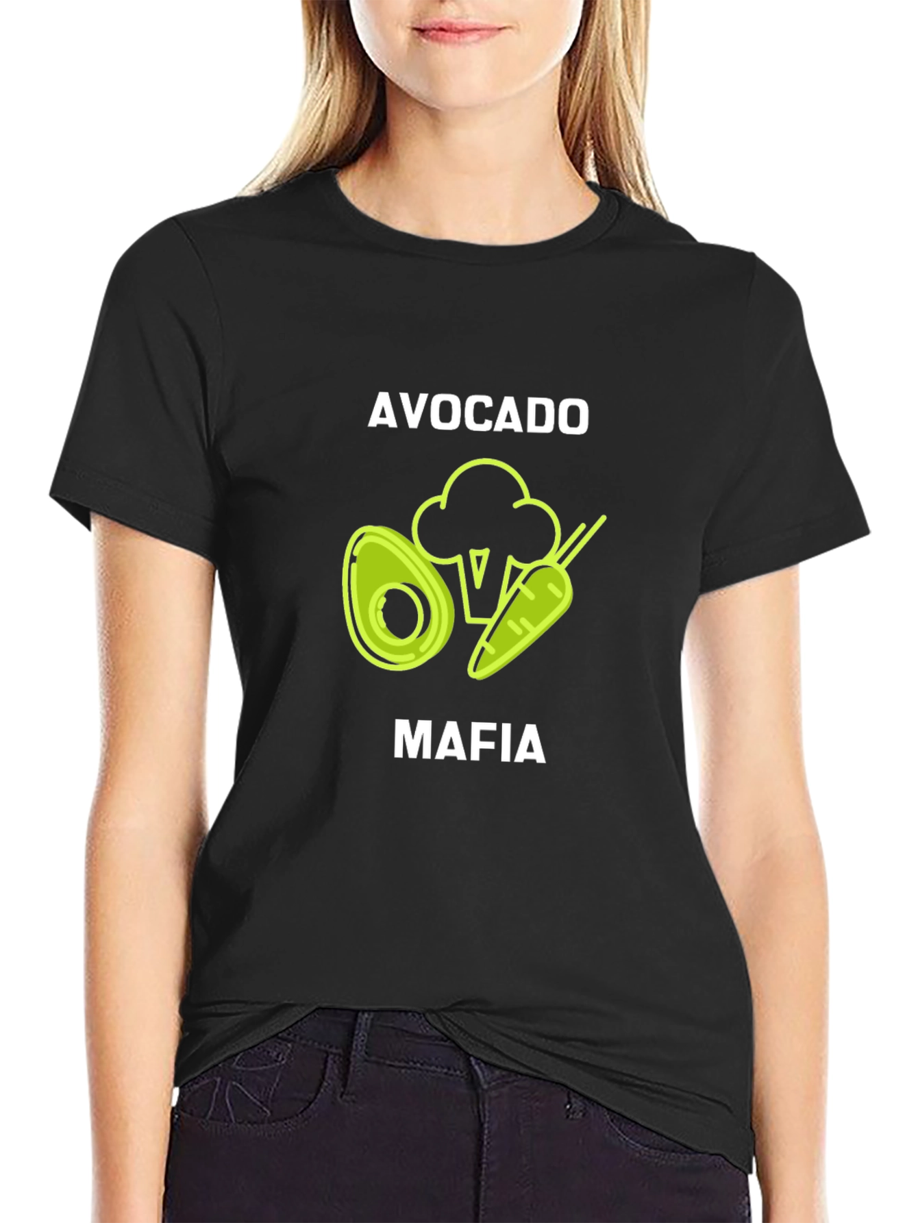 Black Avocado Mafia T-Shirt - Novelty Graphic Tee view 2