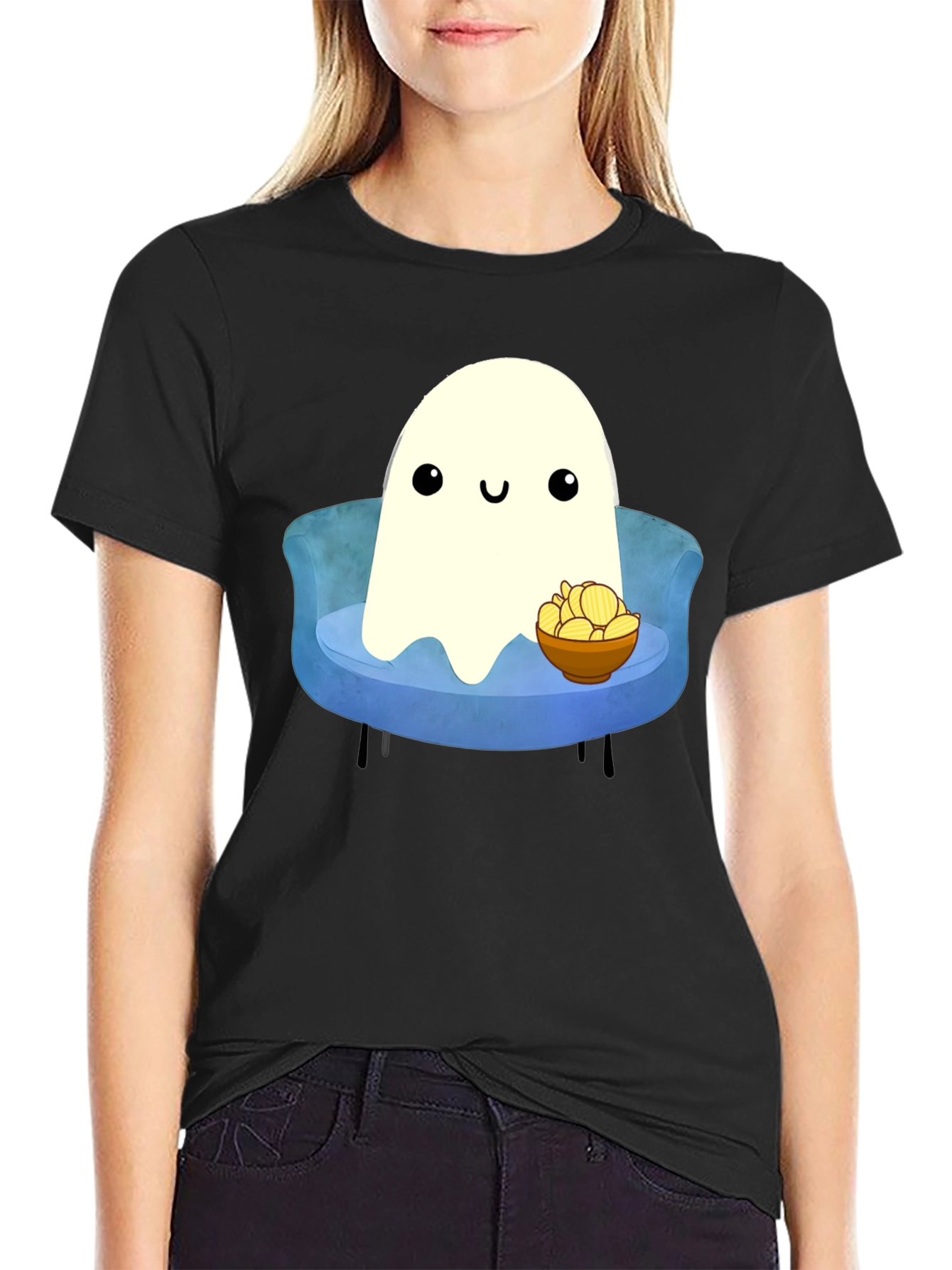 Black Ghost Chips Graphic T-Shirt view 2