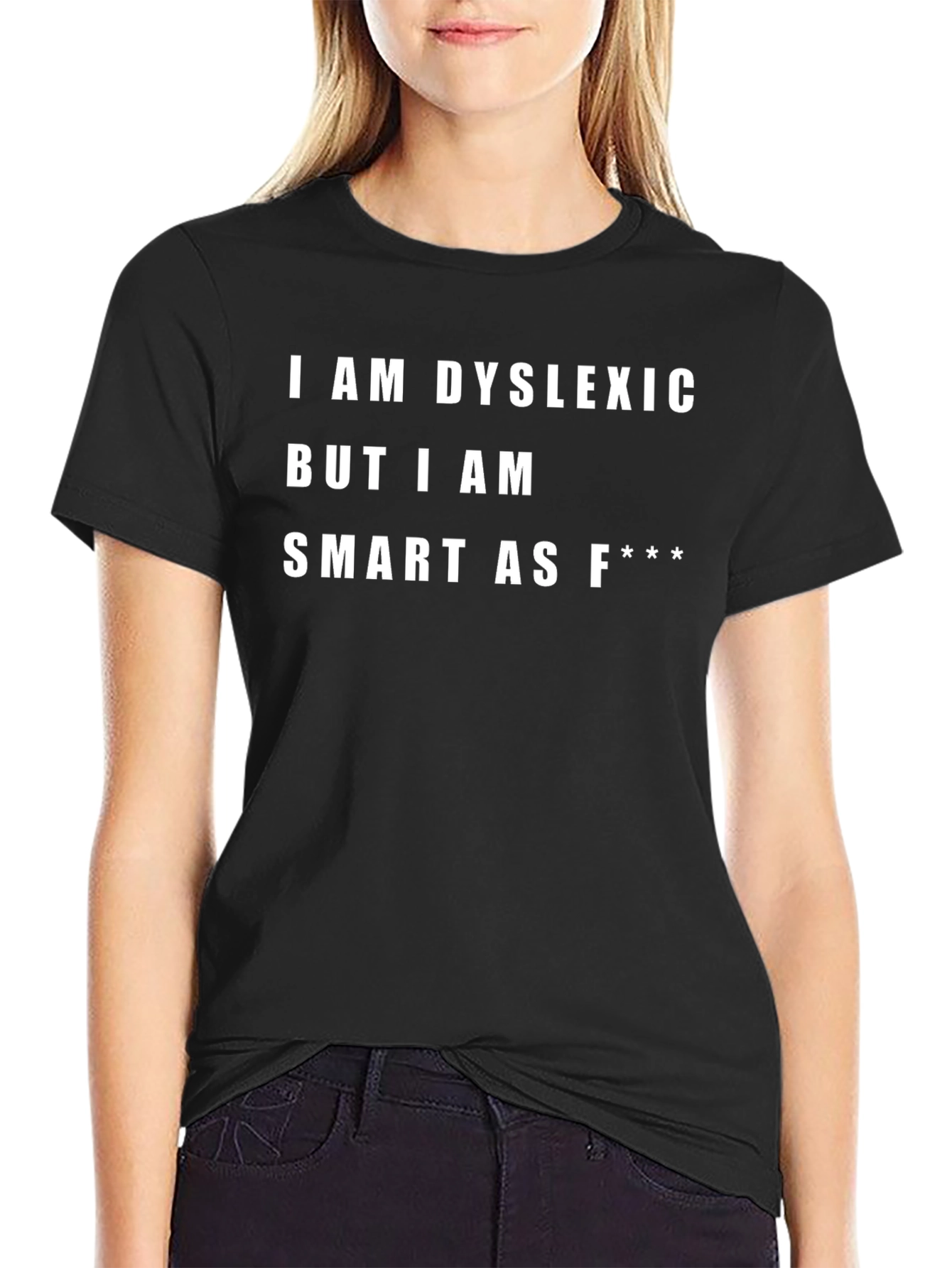 Black Dyslexic Smart Funny Graphic Tee view 2