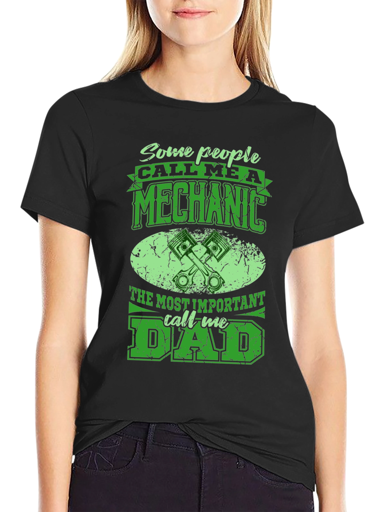 Black Mechanic Dad T-Shirt - Some People Call Me A Mechanic view 2