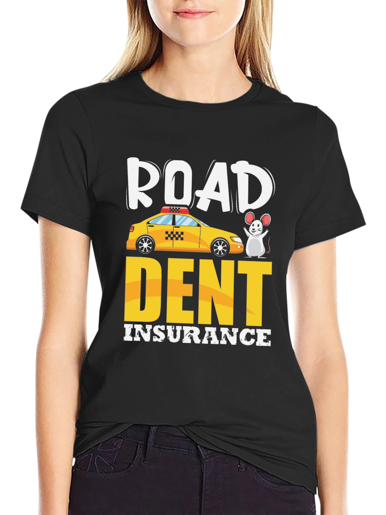 Black Road Dent Insurance T-Shirt view 2