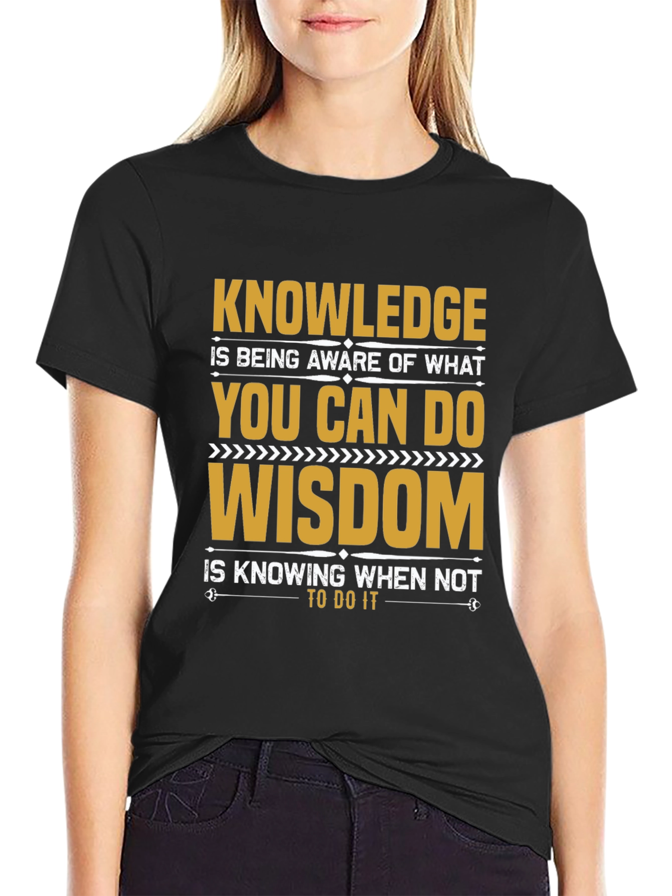 Black Knowledge Wisdom Graphic Tee view 2