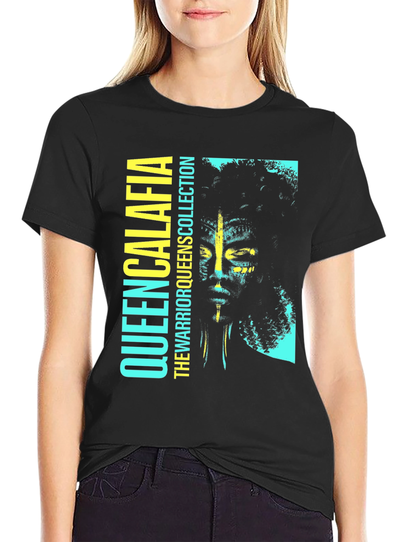 Black Queen Calafia Warrior Graphic Tee - Black view 2