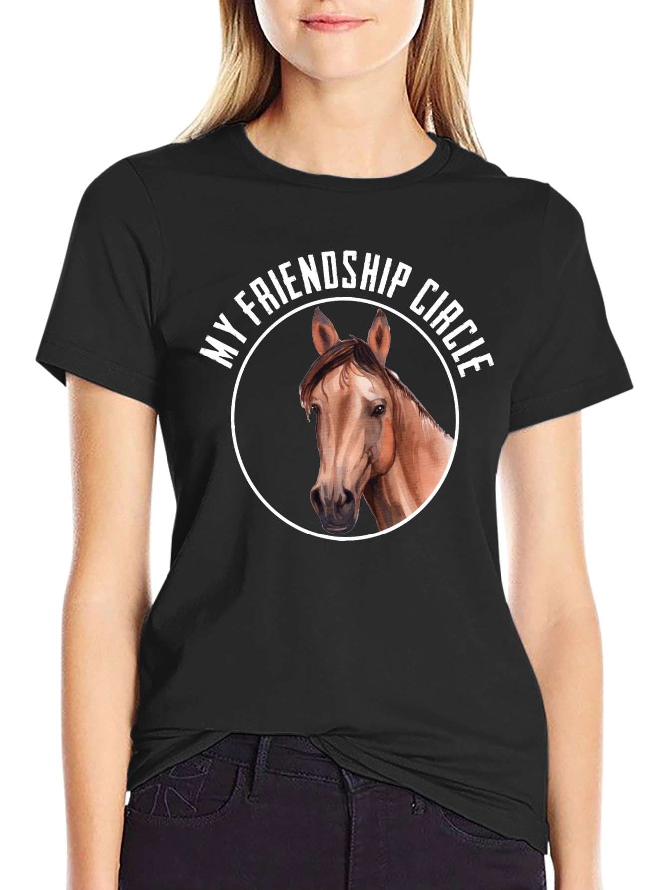 Black Horse Friendship Circle Graphic Tee view 2