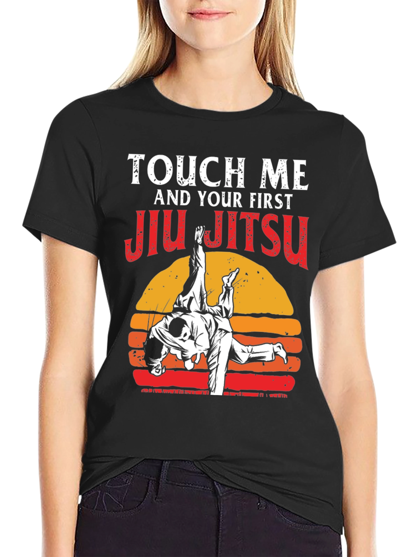 Black Touch Me Jiu Jitsu Graphic Tee view 2