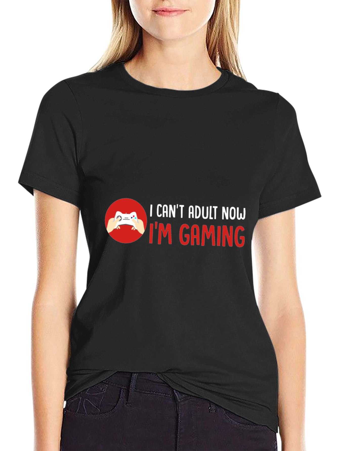 I Can't Adult Now I'm Gaming Black T-Shirt - 2