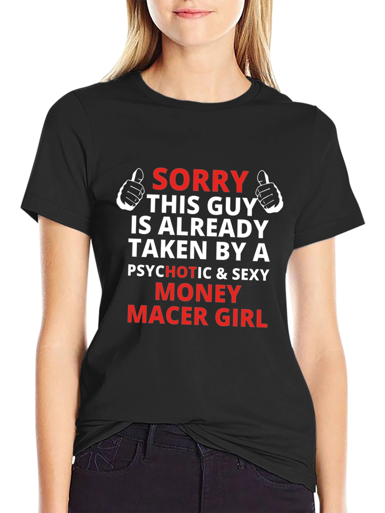 Black Funny "Taken by a Money Maker Girl" Graphic Tee view 2