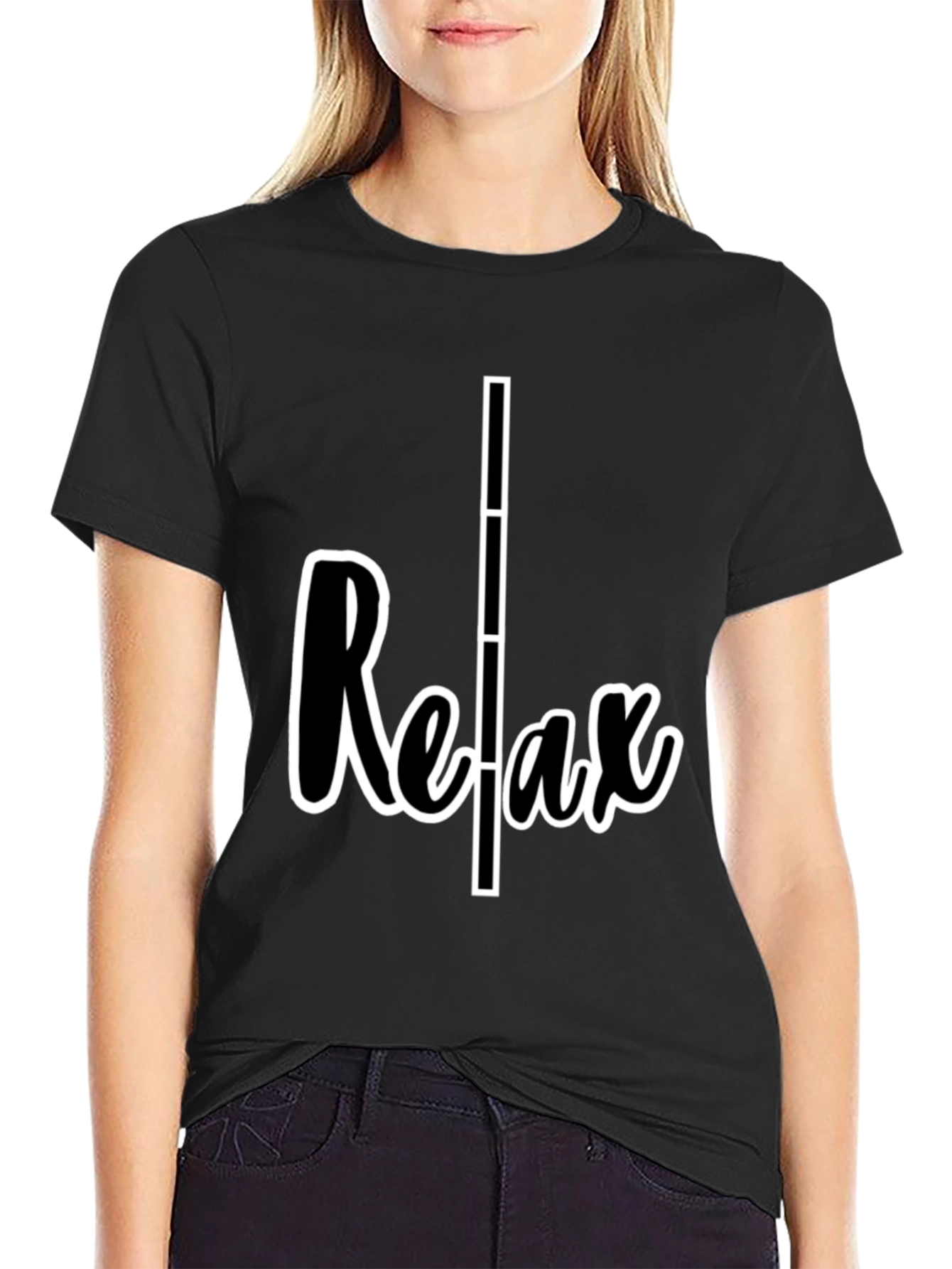 Black Relax Graphic T-Shirt - Casual Comfort view 2