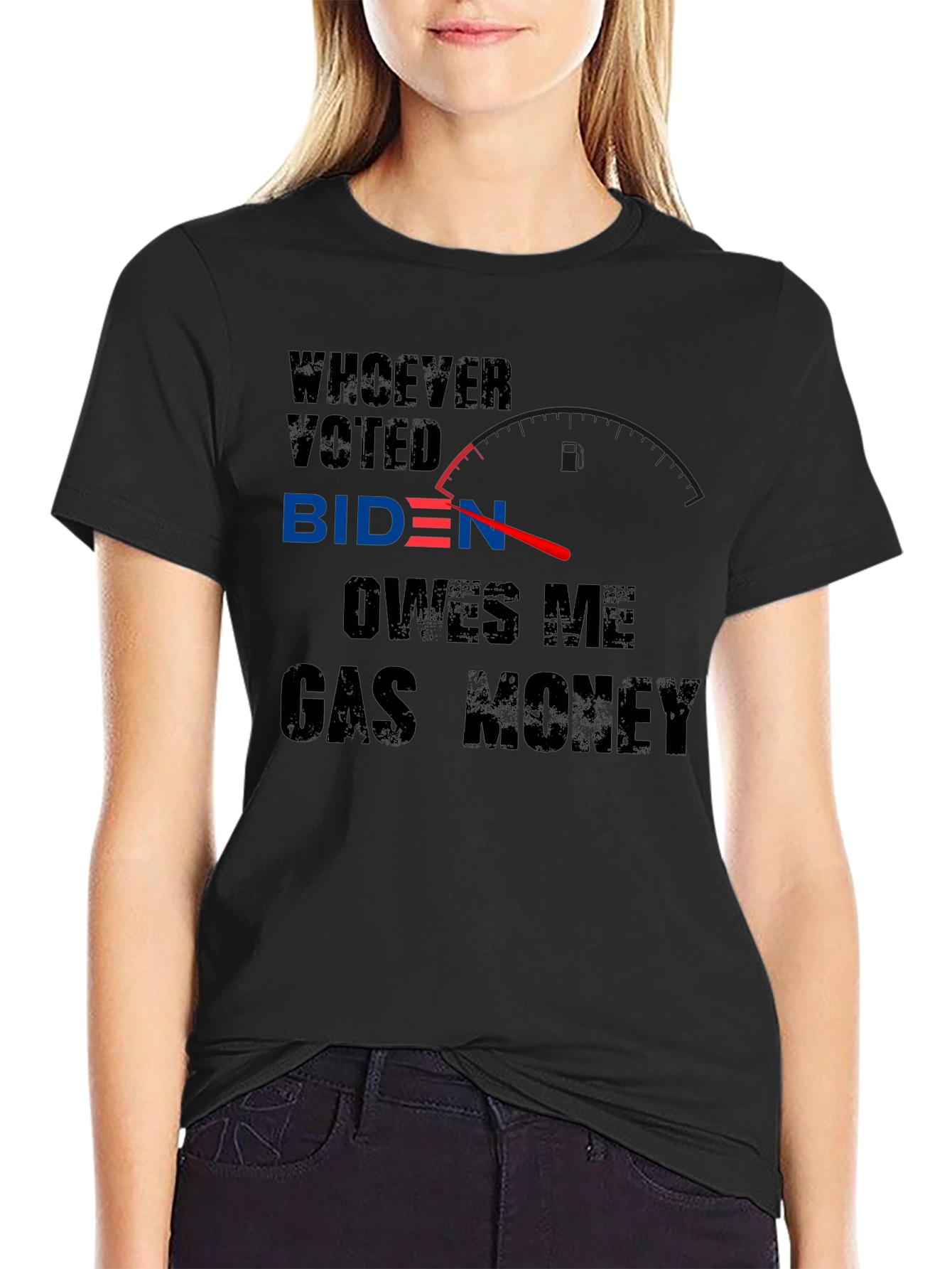 Black Biden Gas Money T-Shirt view 2