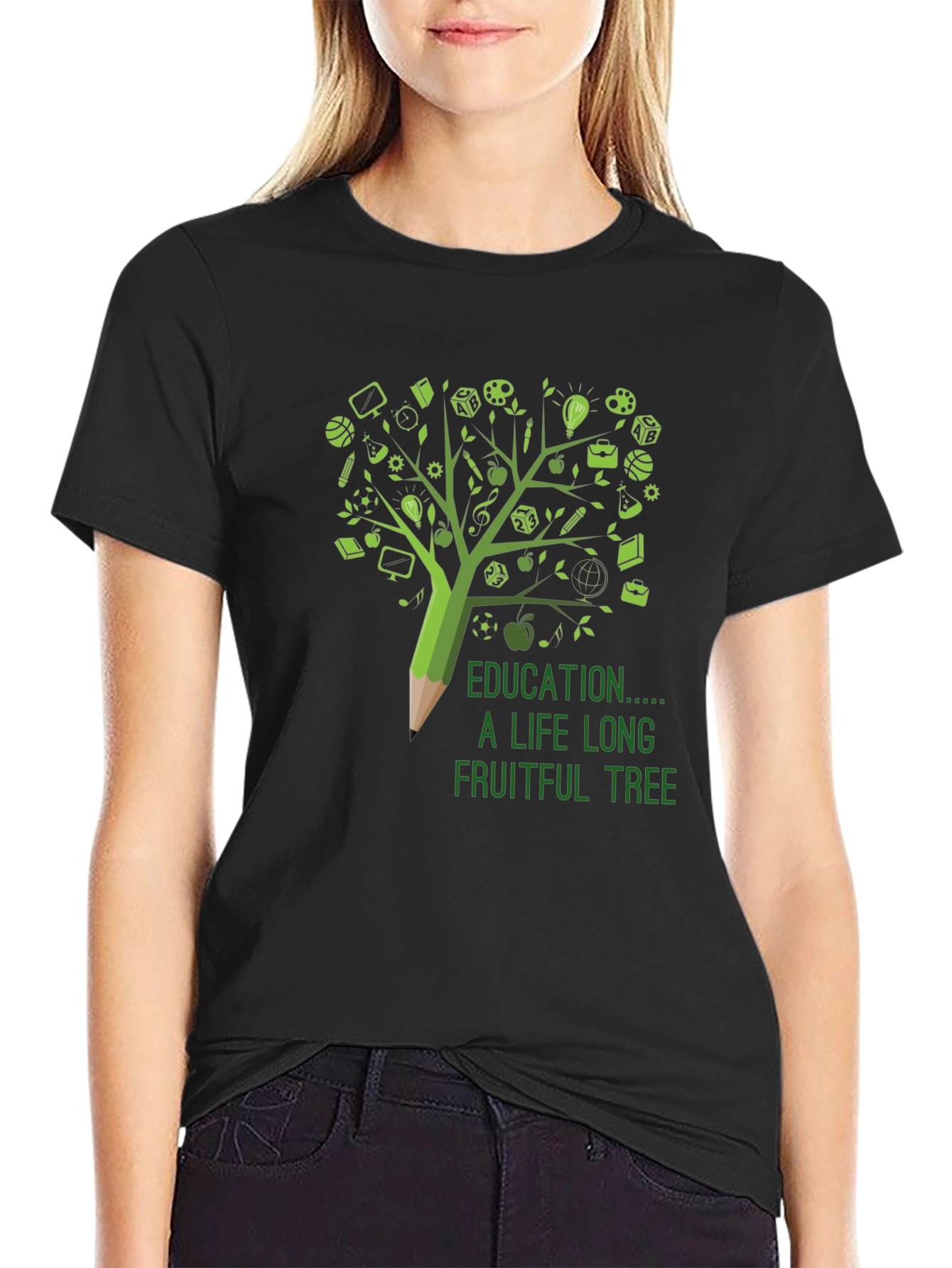 Black Education is a Lifelong Fruitful Tree T-Shirt view 2