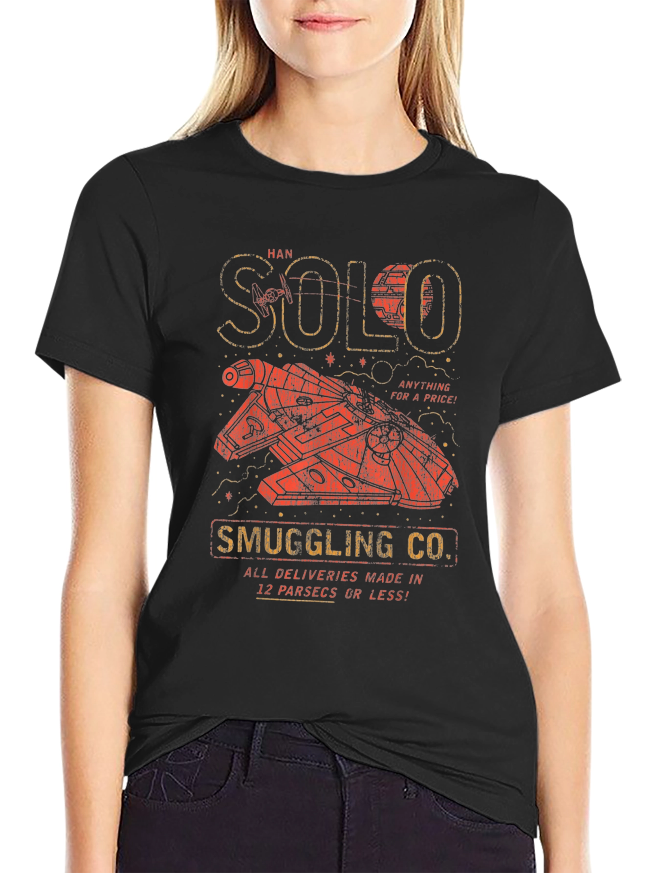 Black Han Solo Smuggling Co. T-Shirt view 2