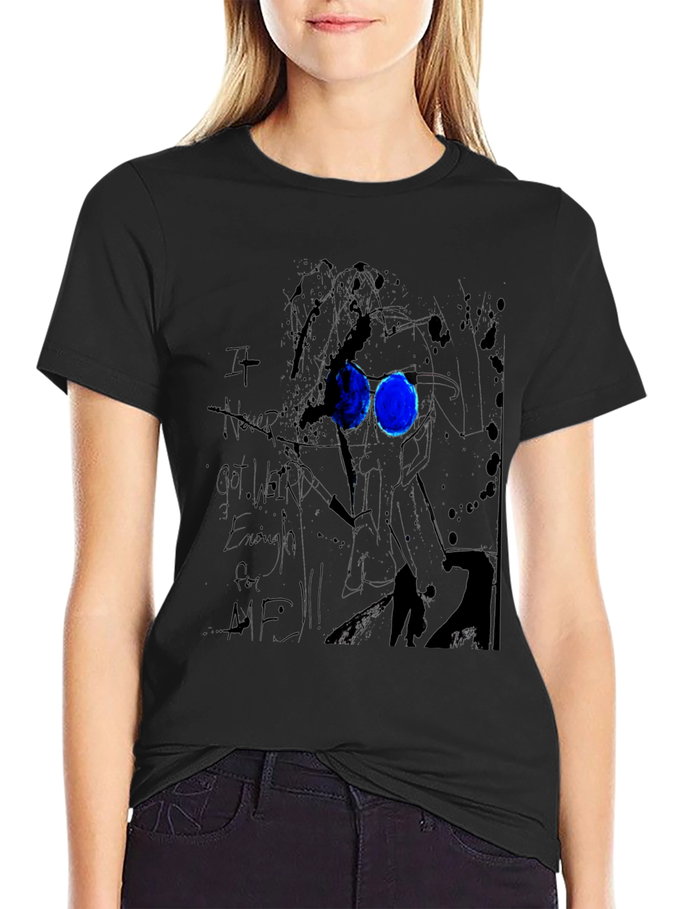 Black Abstract Art Black Graphic Tee view 2