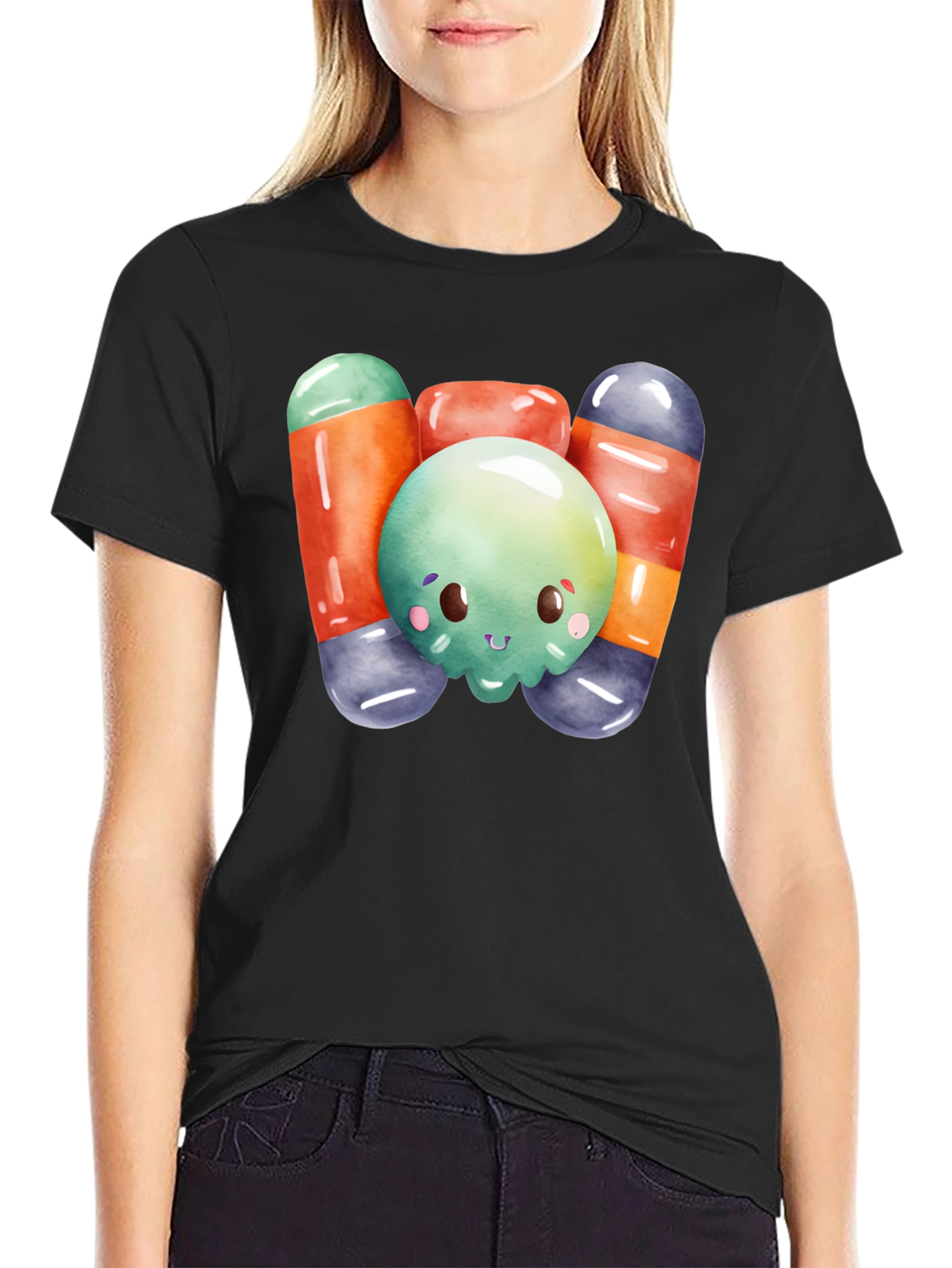 Black Kawaii Candy T-Shirt - Sweet Style! view 2