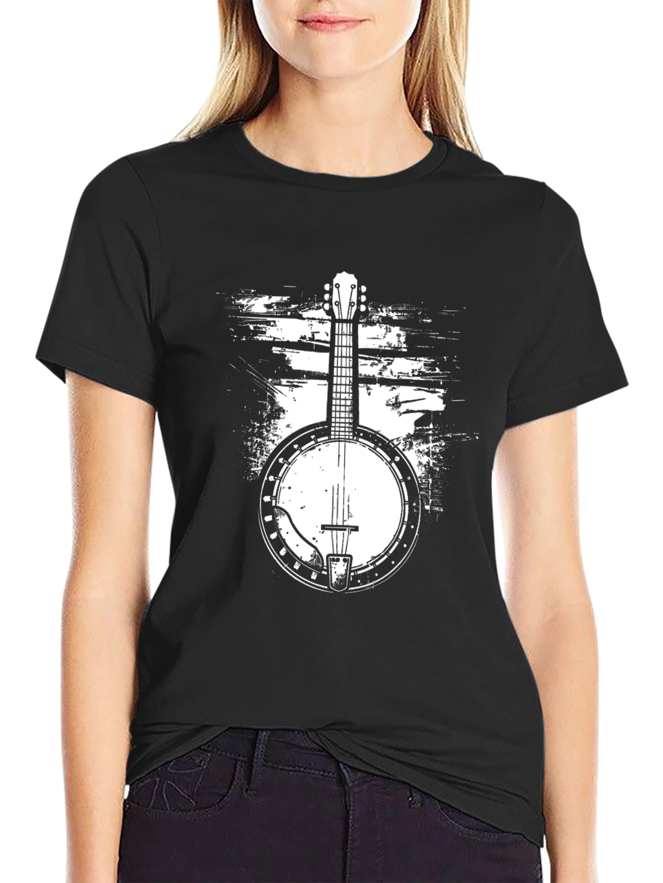 Black Banjo Graphic Tee - Black Music T-Shirt view 2