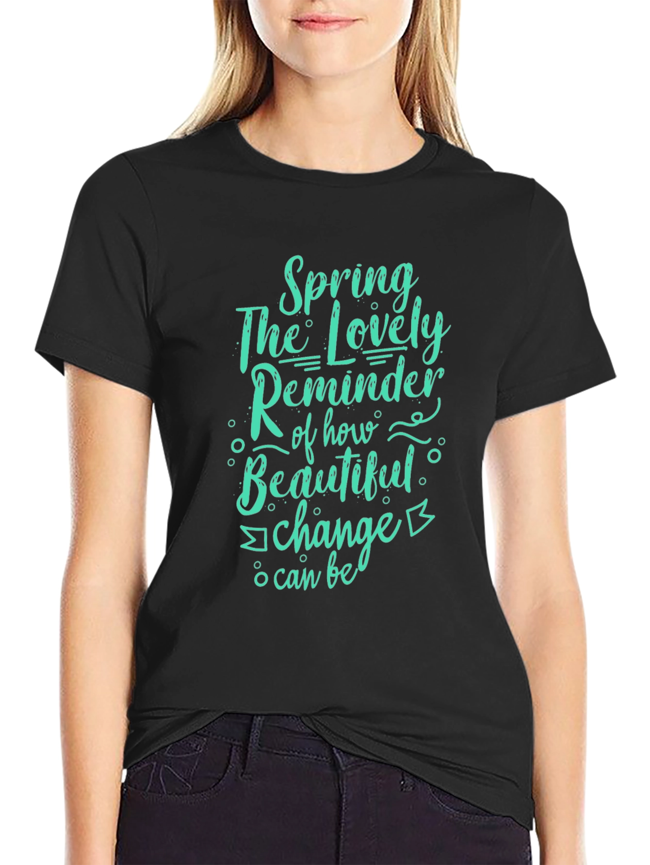 Black Spring Reminder Graphic Tee - Stylish Comfort view 2