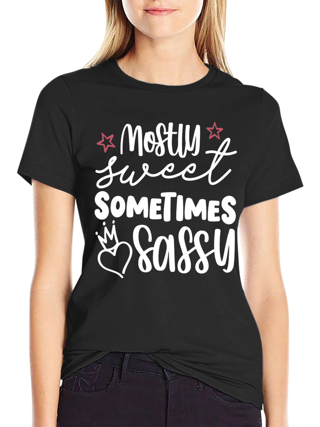Black Mostly Sweet Sometimes Sassy Graphic Tee view 2