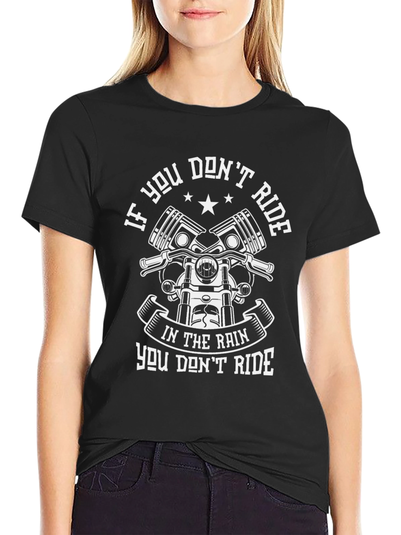 Black Motorcycle Rider T-Shirt: If You Don't Ride view 2