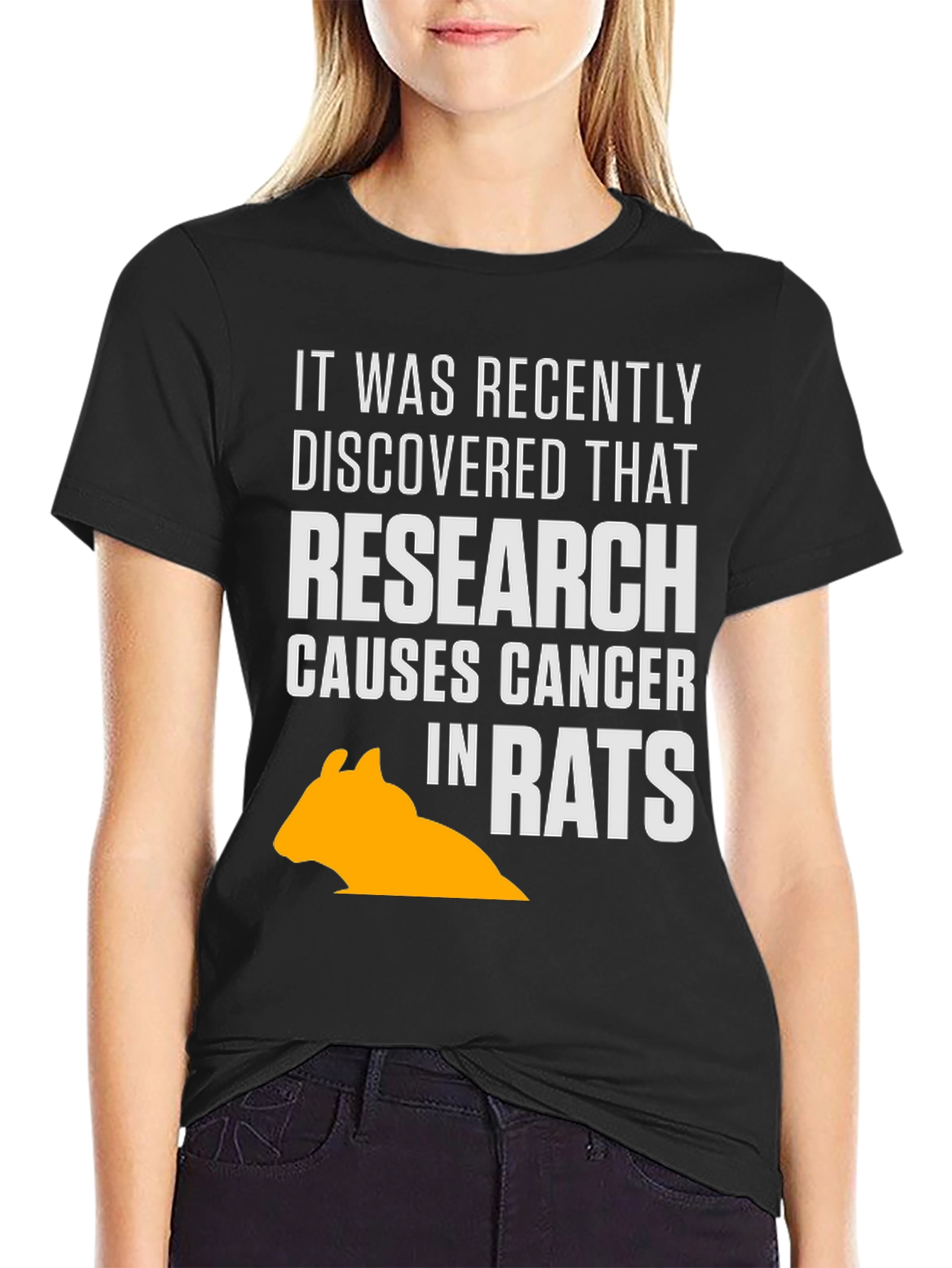 Black Research Causes Cancer in Rats T-Shirt view 2