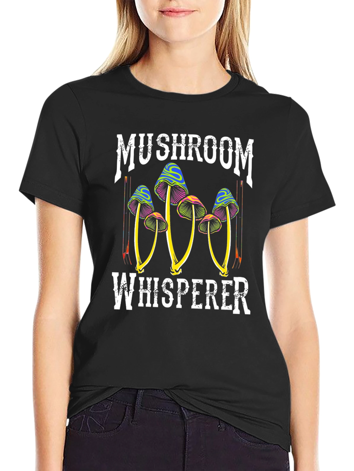 Black Mushroom Whisperer Graphic Tee view 2