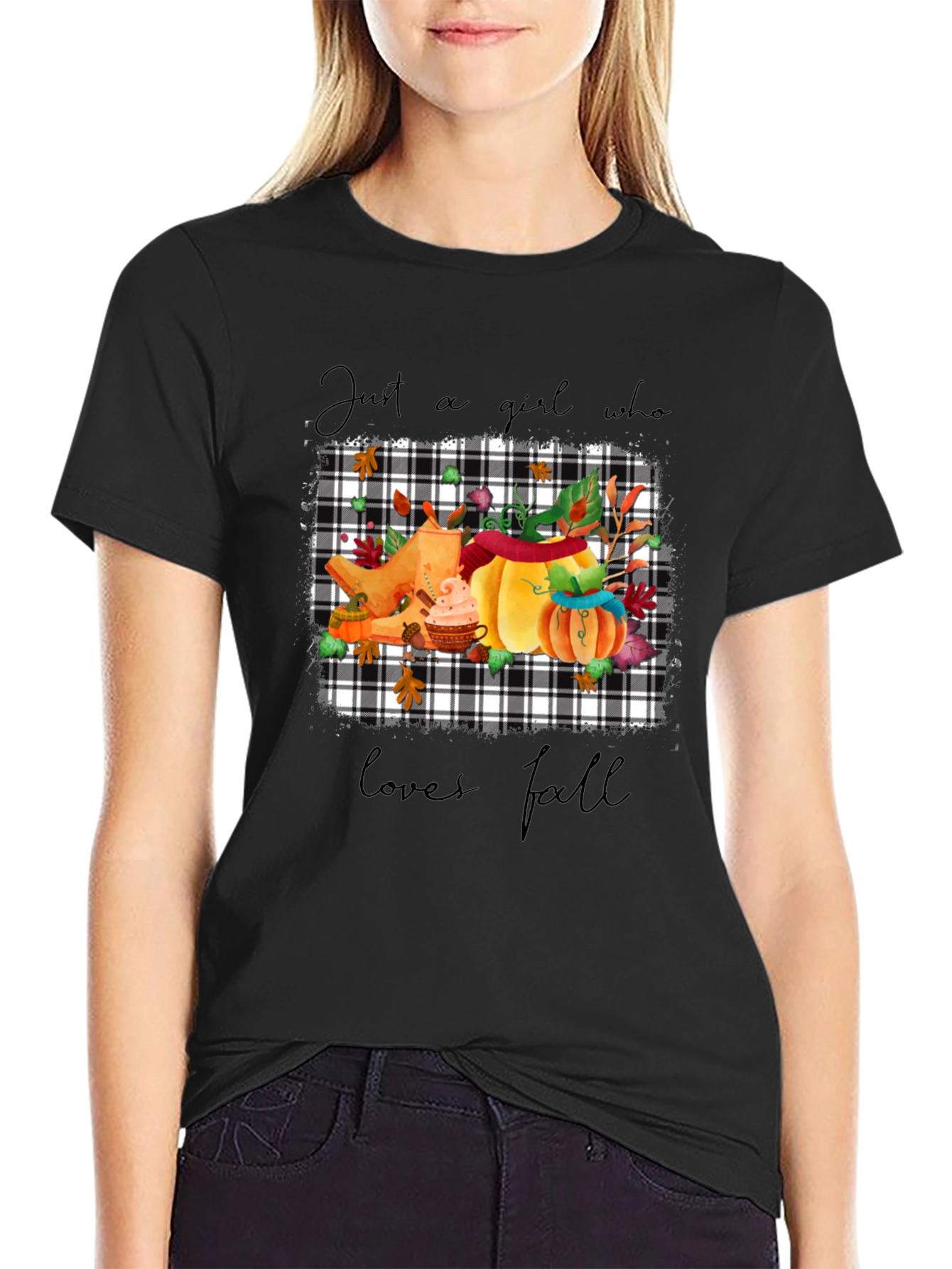 Black Fall Lover's Tee: Pumpkin Spice & Everything Nice view 2