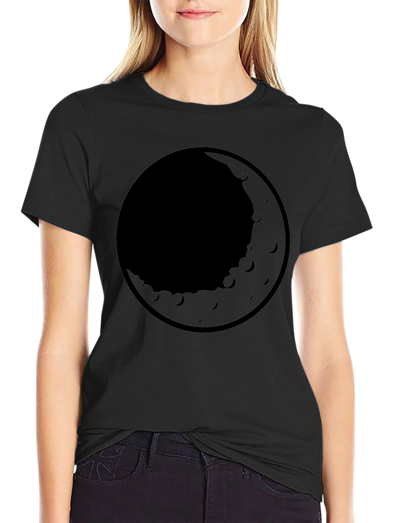 Black Men's Black Moon Graphic T-Shirt view 2