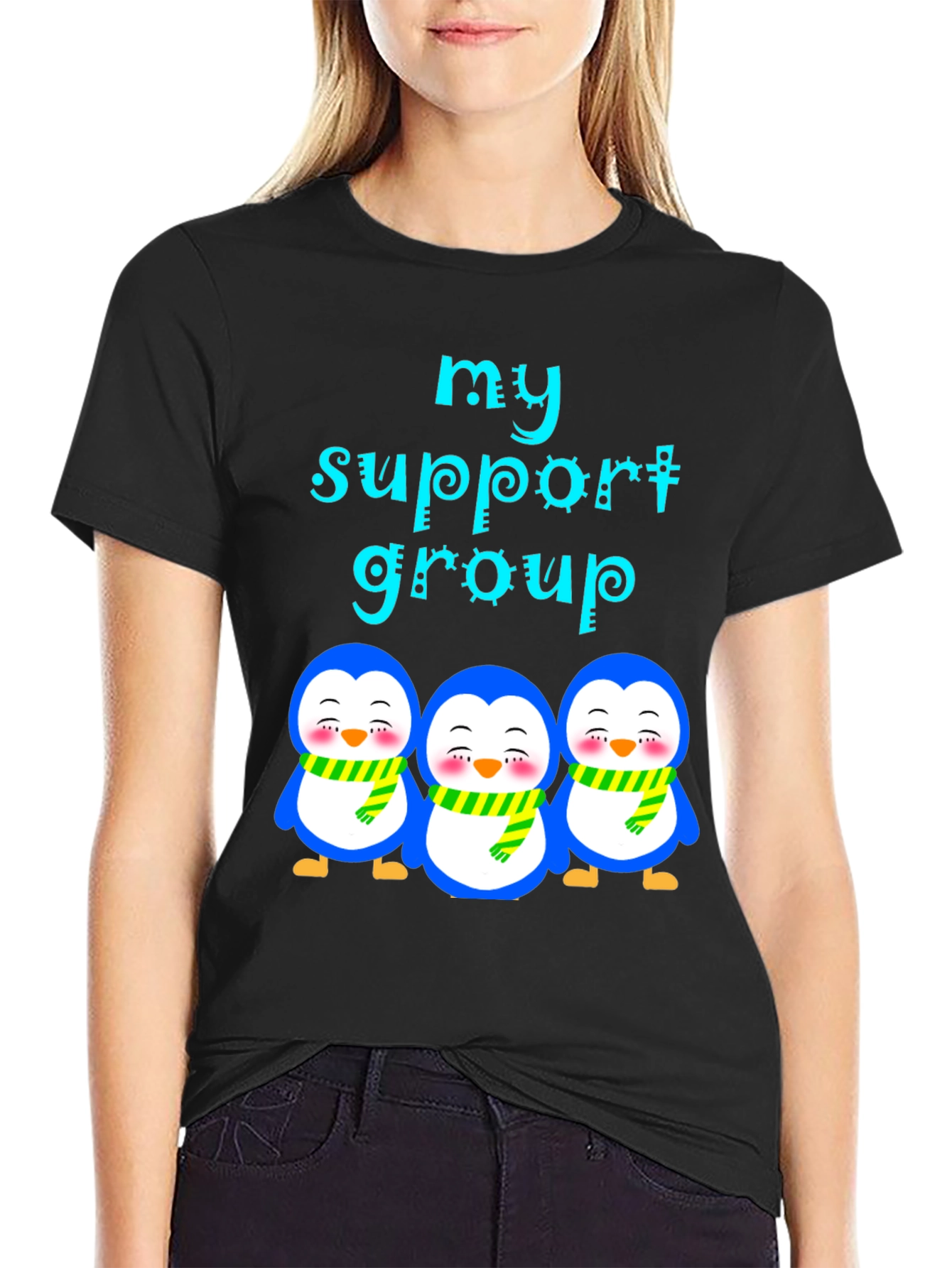 Black Penguin Support Group Graphic Tee - Unisex view 2