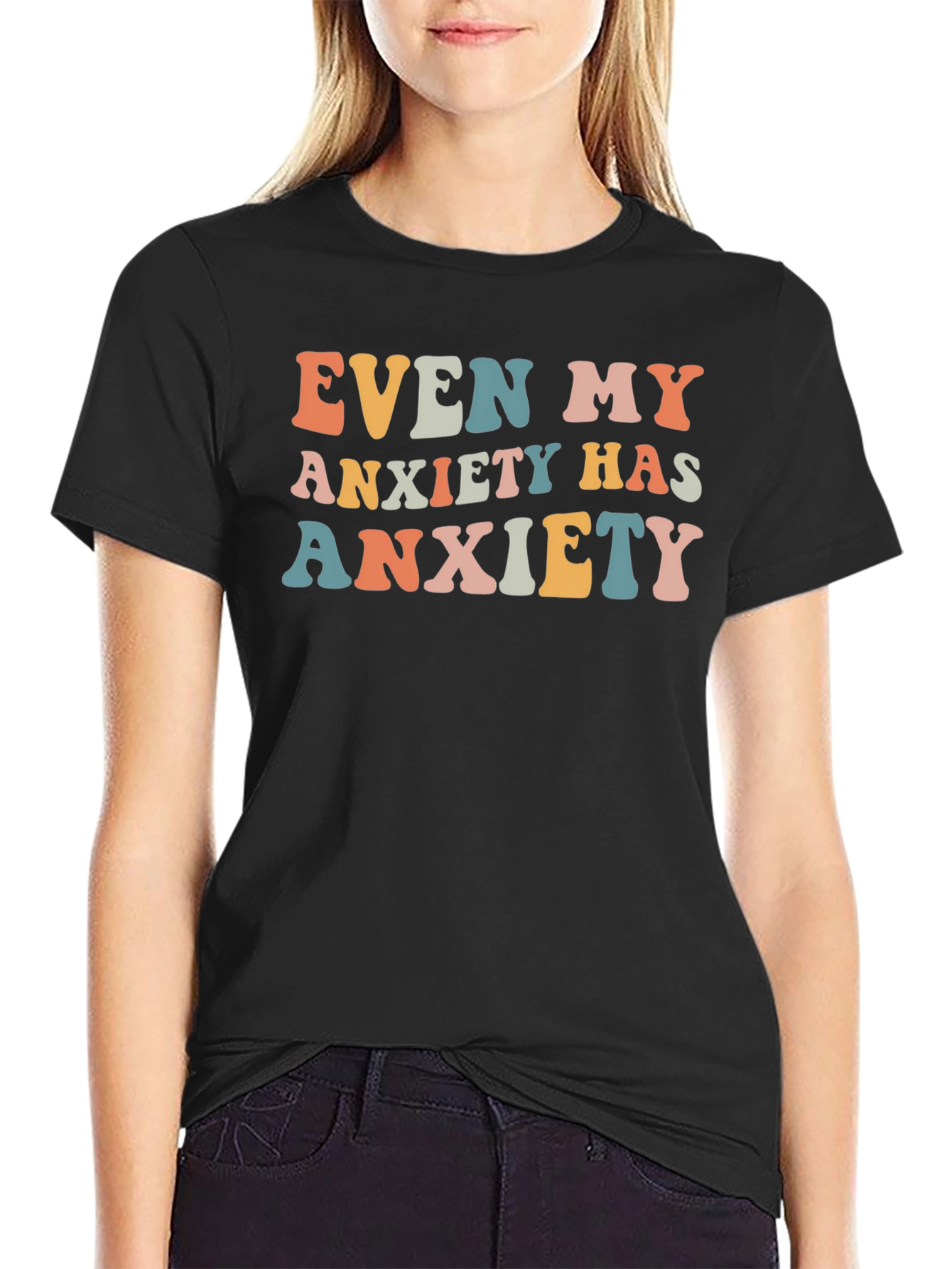 Black Anxiety Graphic Tee - Unisex Soft Cotton view 2