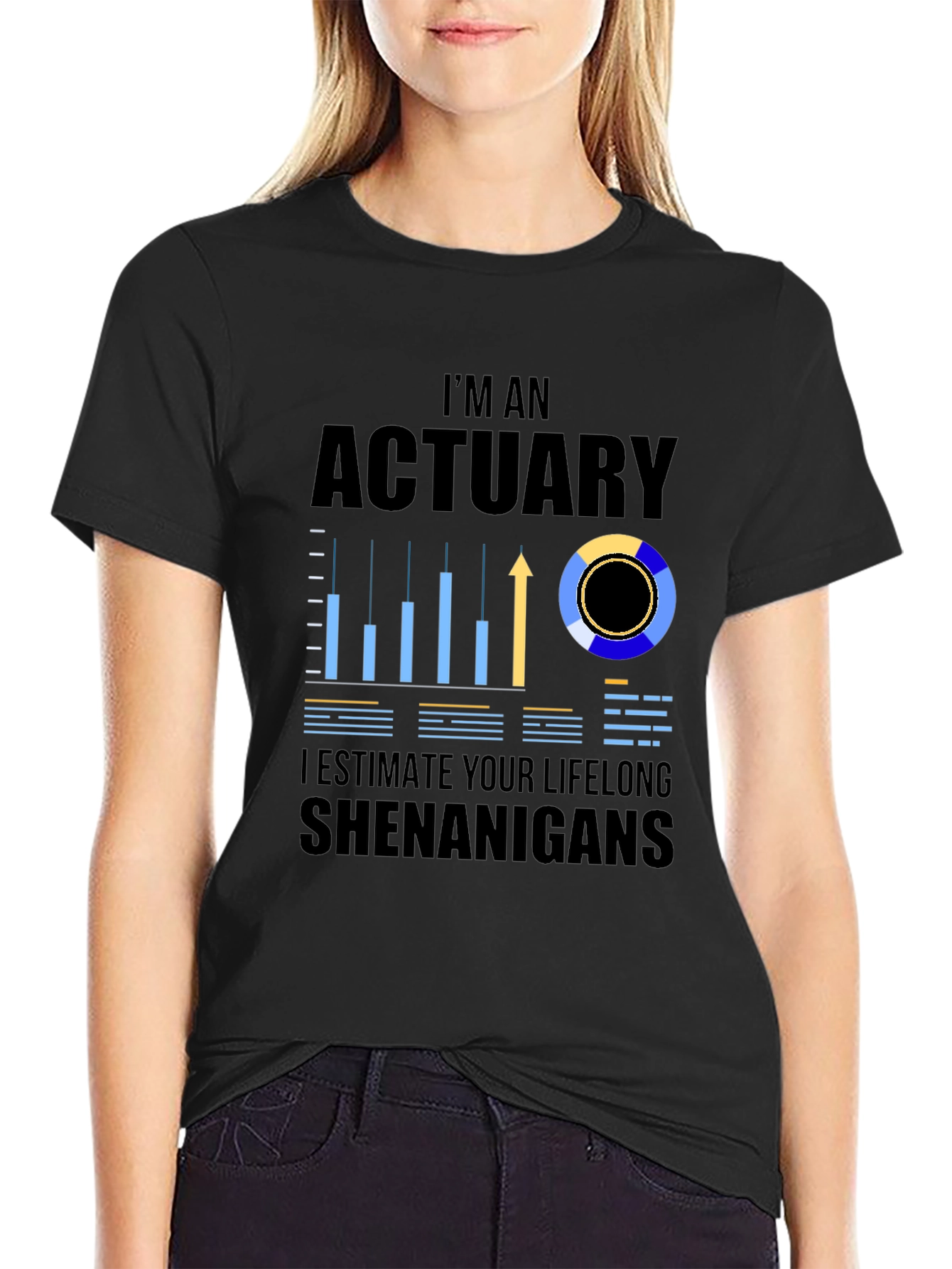 Black Actuary Shenanigans T-Shirt view 2