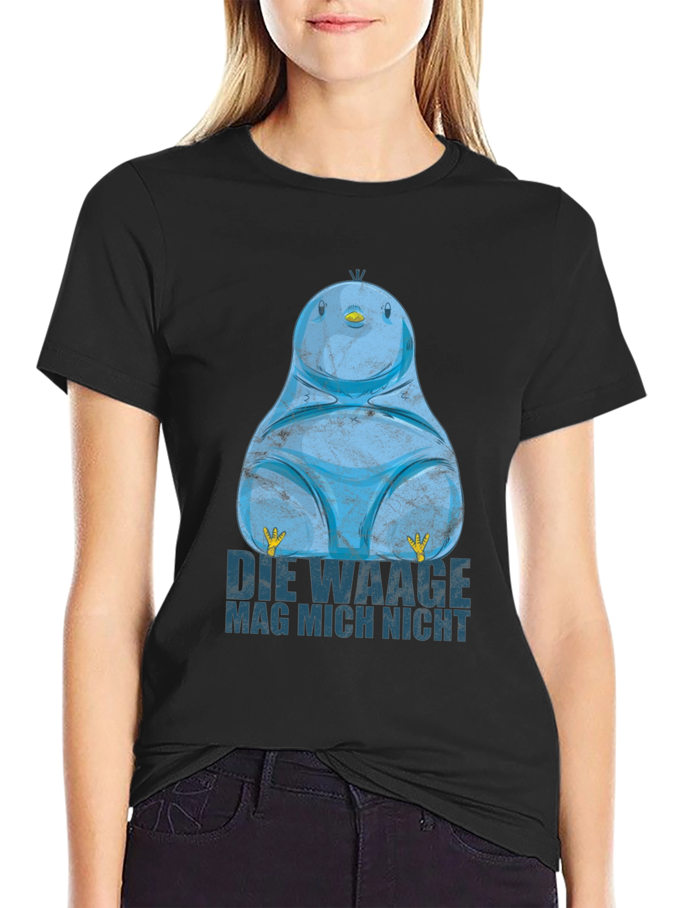 Black Funny Blue Bird T-Shirt - Die Waage Mag Mich Nicht view 2