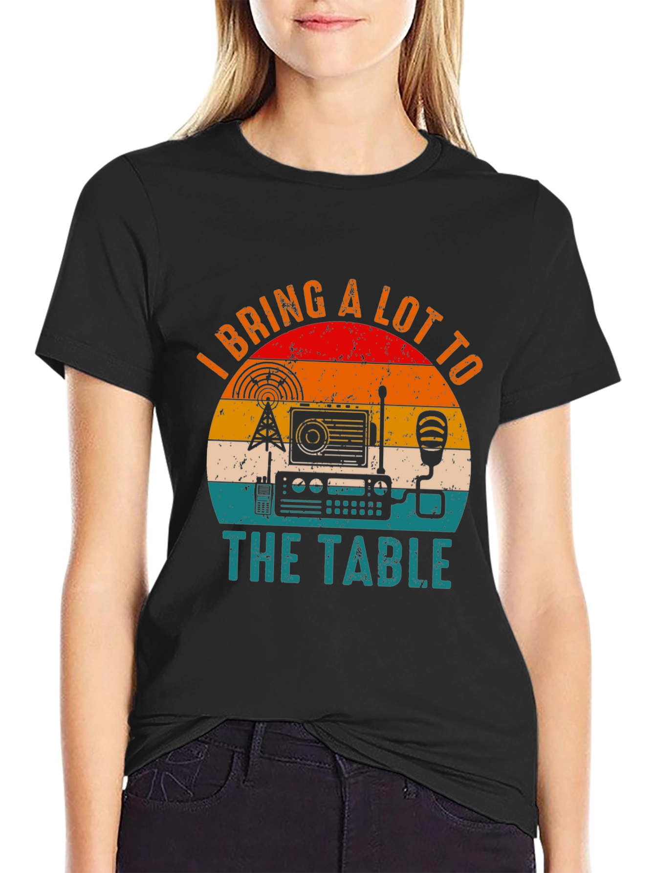 Black Ham Radio Operator T-Shirt - I Bring A Lot To The Table view 2