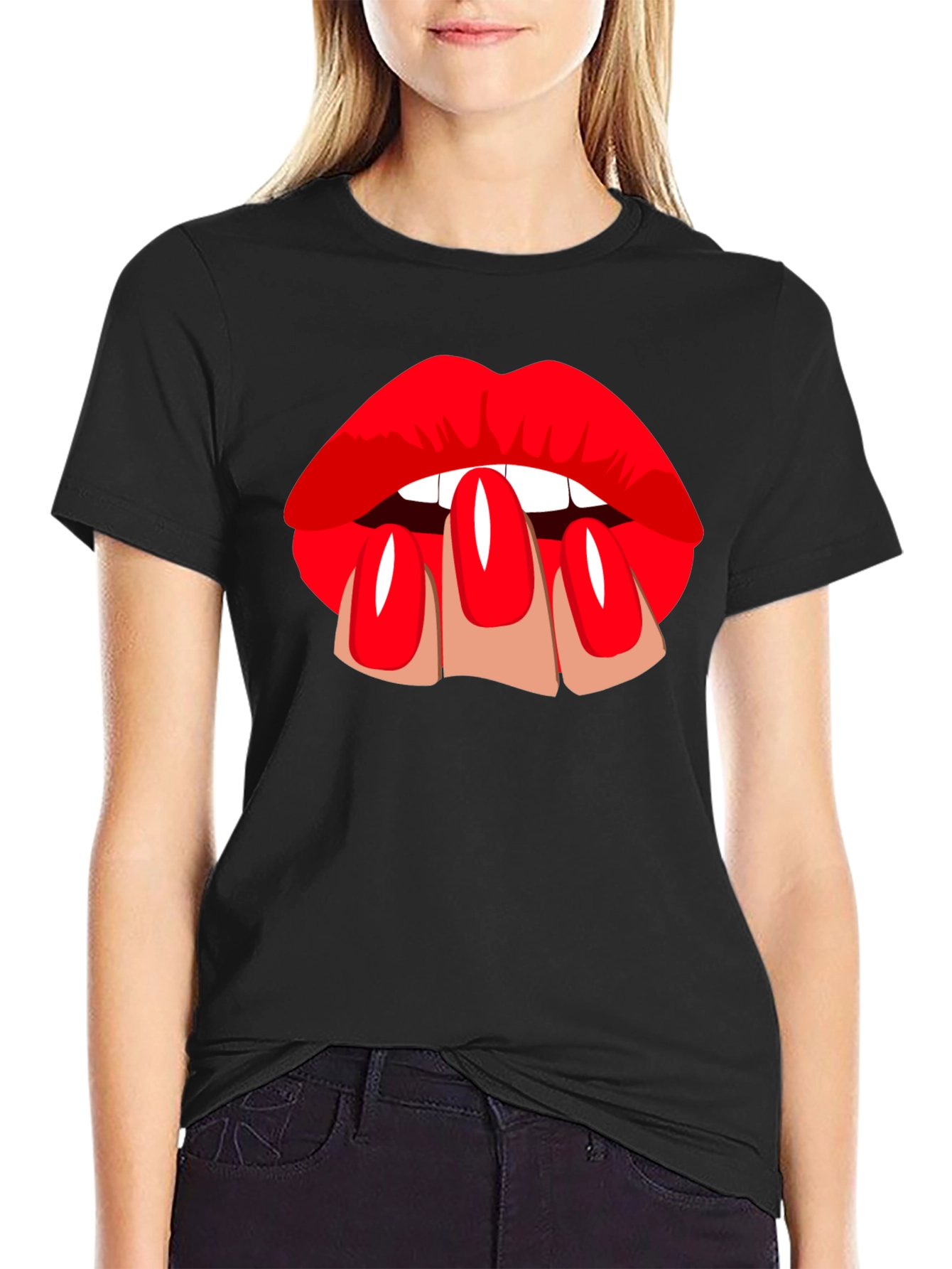 Black Lip Service Graphic T-Shirt view 2