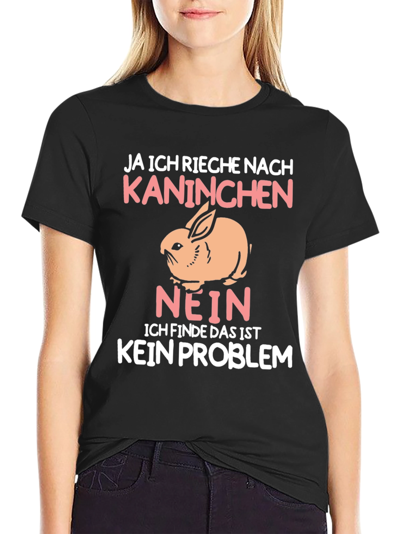 Black Rabbit Graphic T-Shirt - Ja Ich Rieche Nach Kaninchen view 2