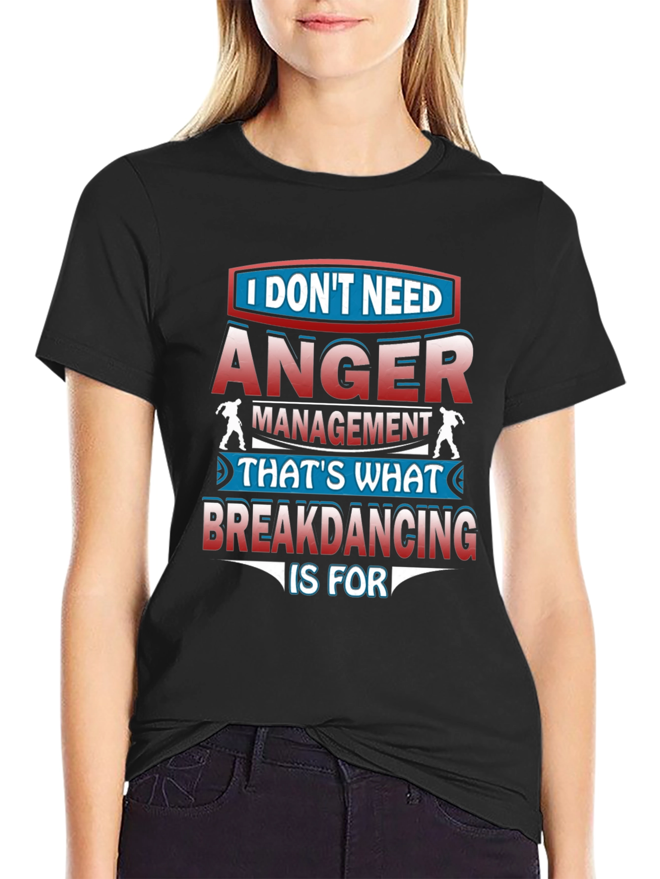 Black Anger Management Breakdancing T-Shirt view 2