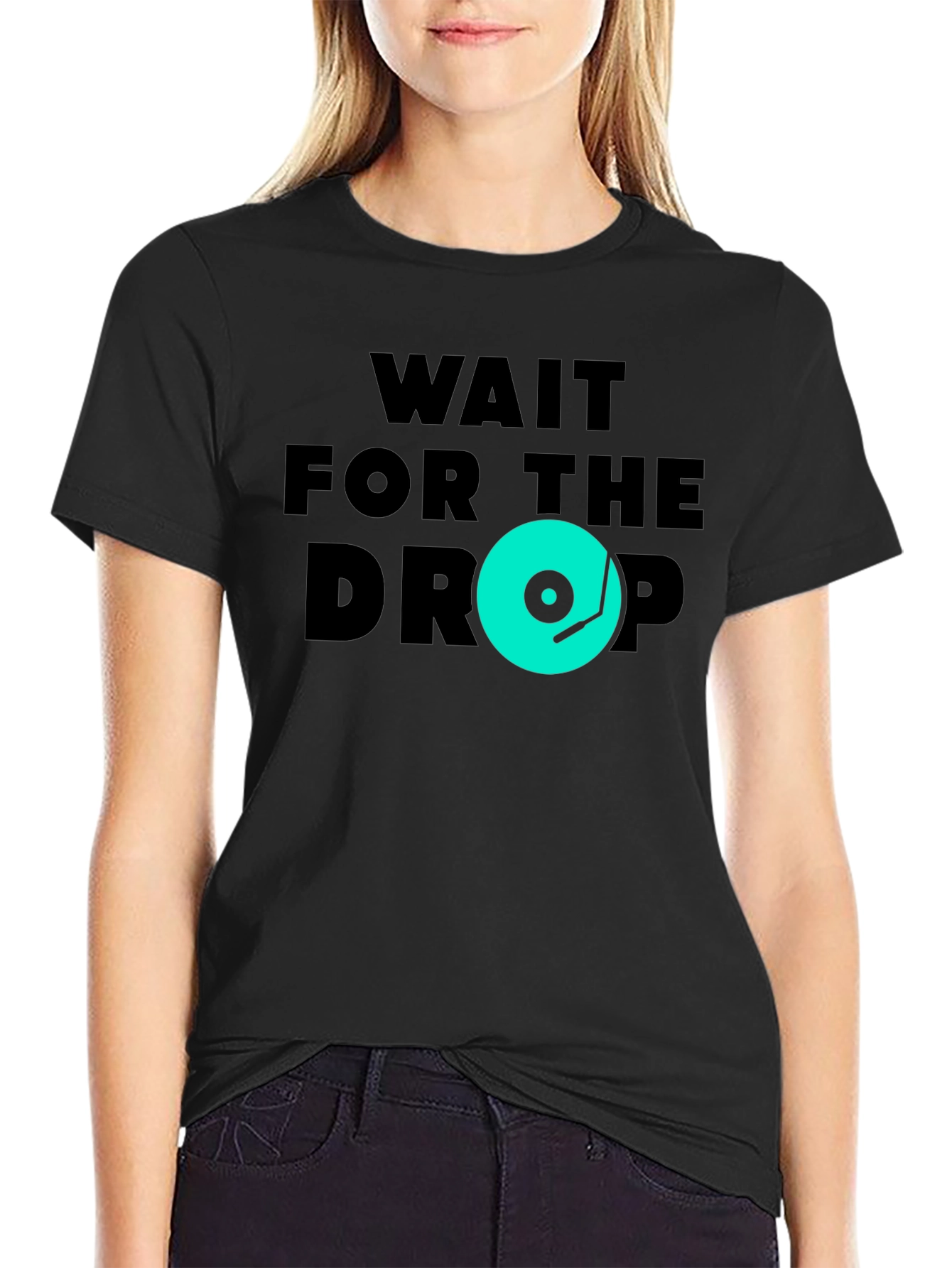 Black Wait for the Drop Graphic Tee view 2