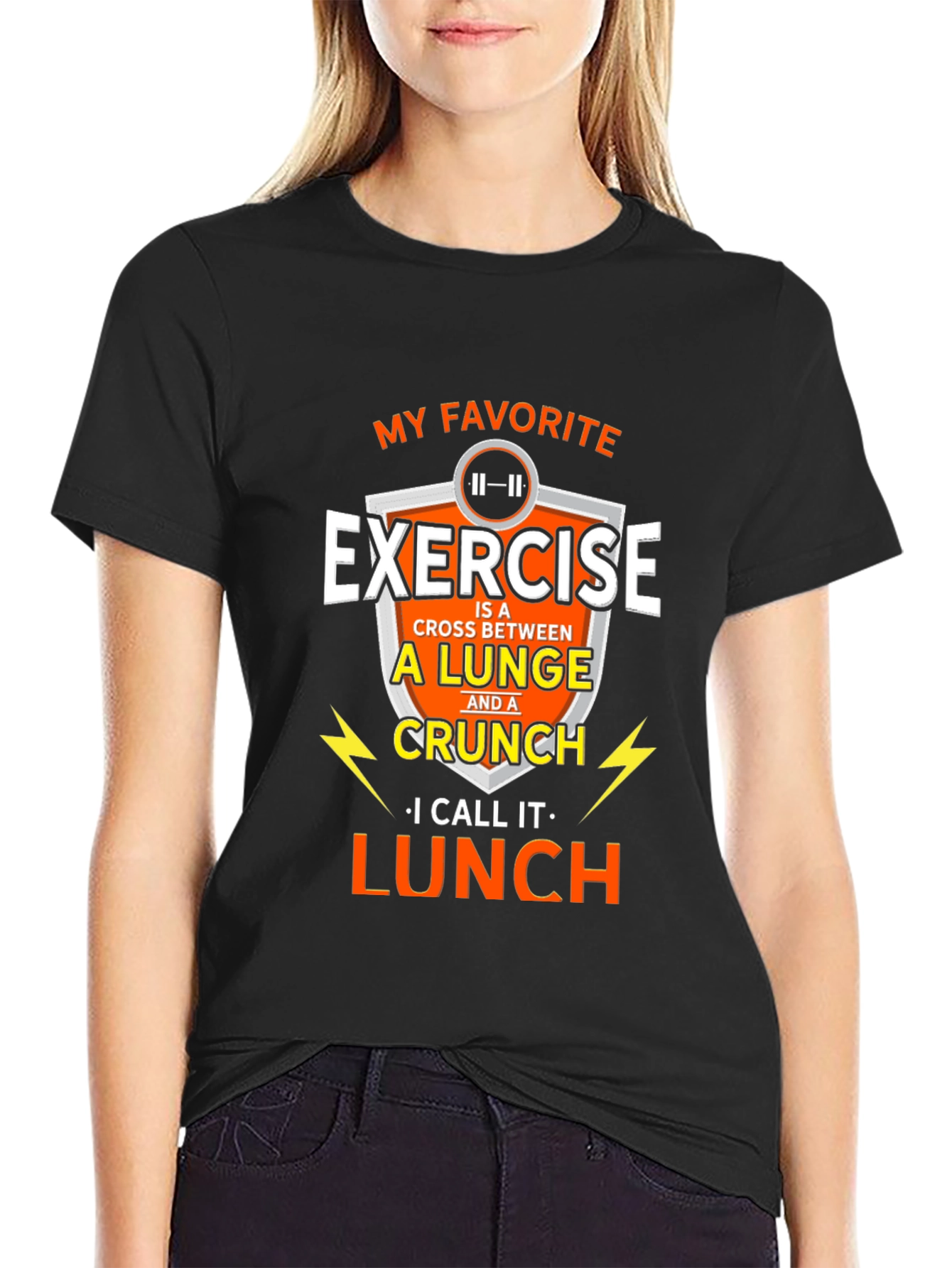 Black My Favorite Exercise T-Shirt - Funny Workout Tee view 2