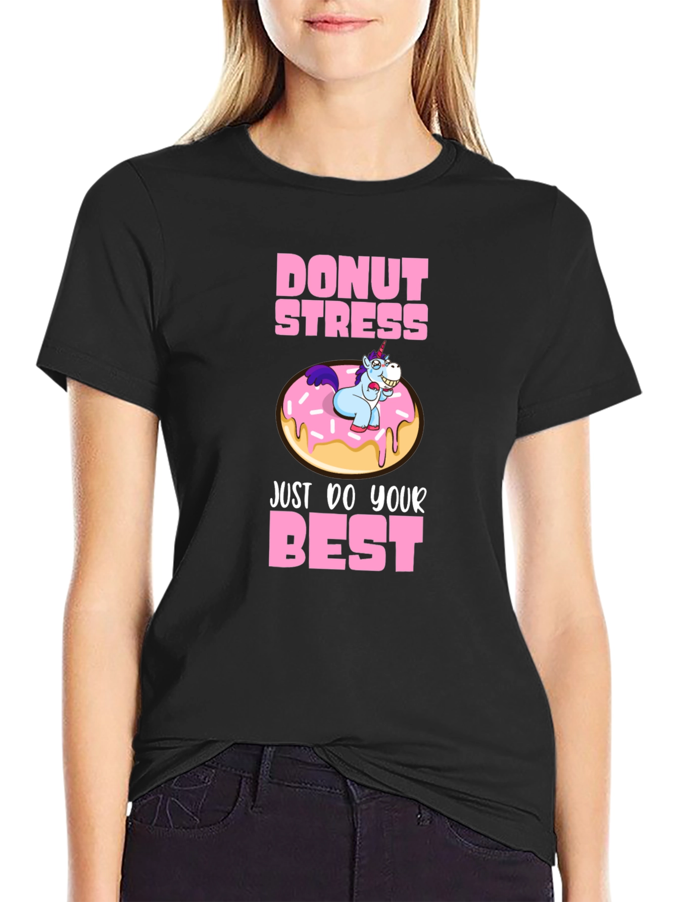 Black Donut Stress T-Shirt view 2