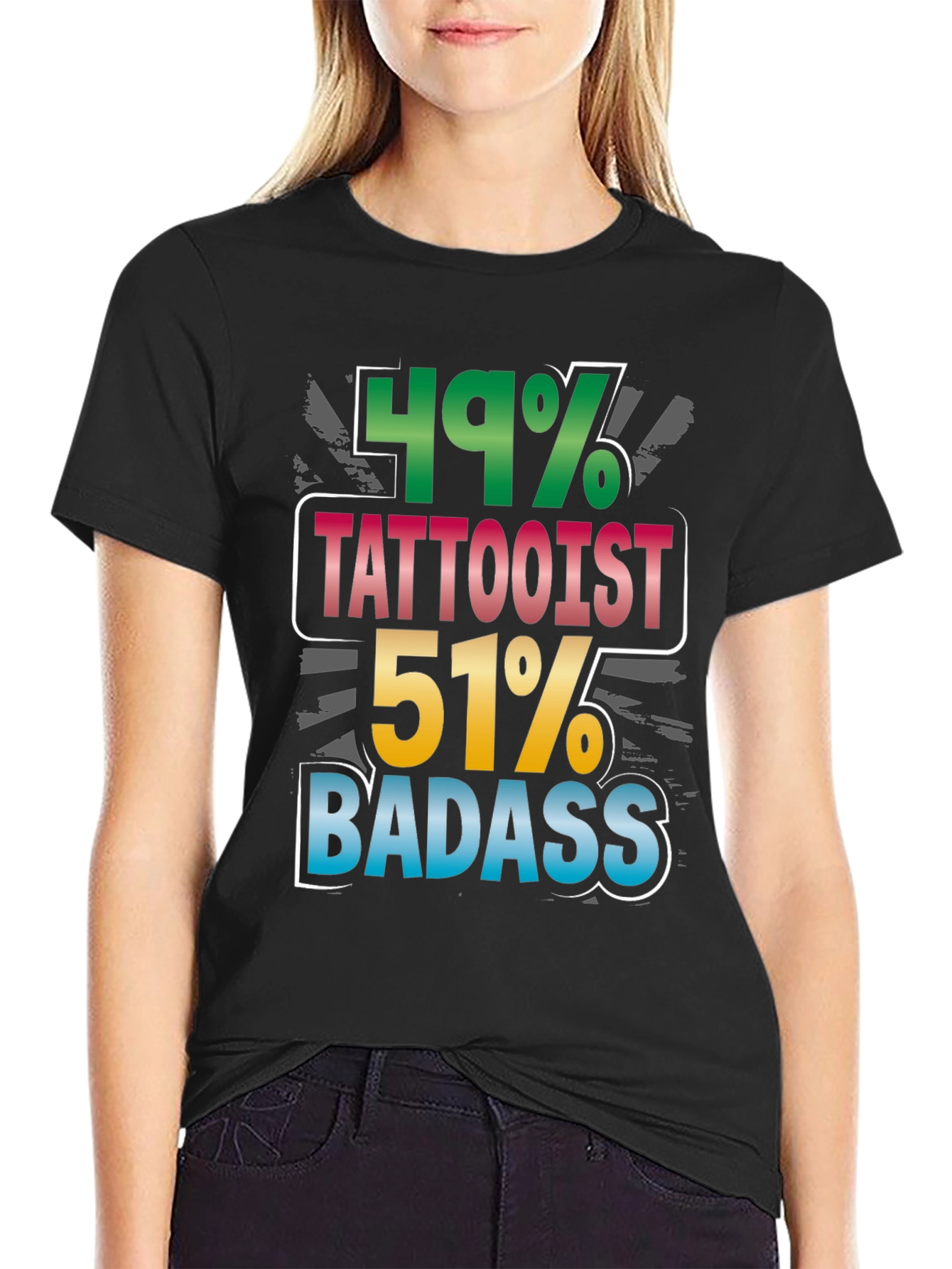 Black Funny Tattoo Artist Badass Graphic Tee view 2