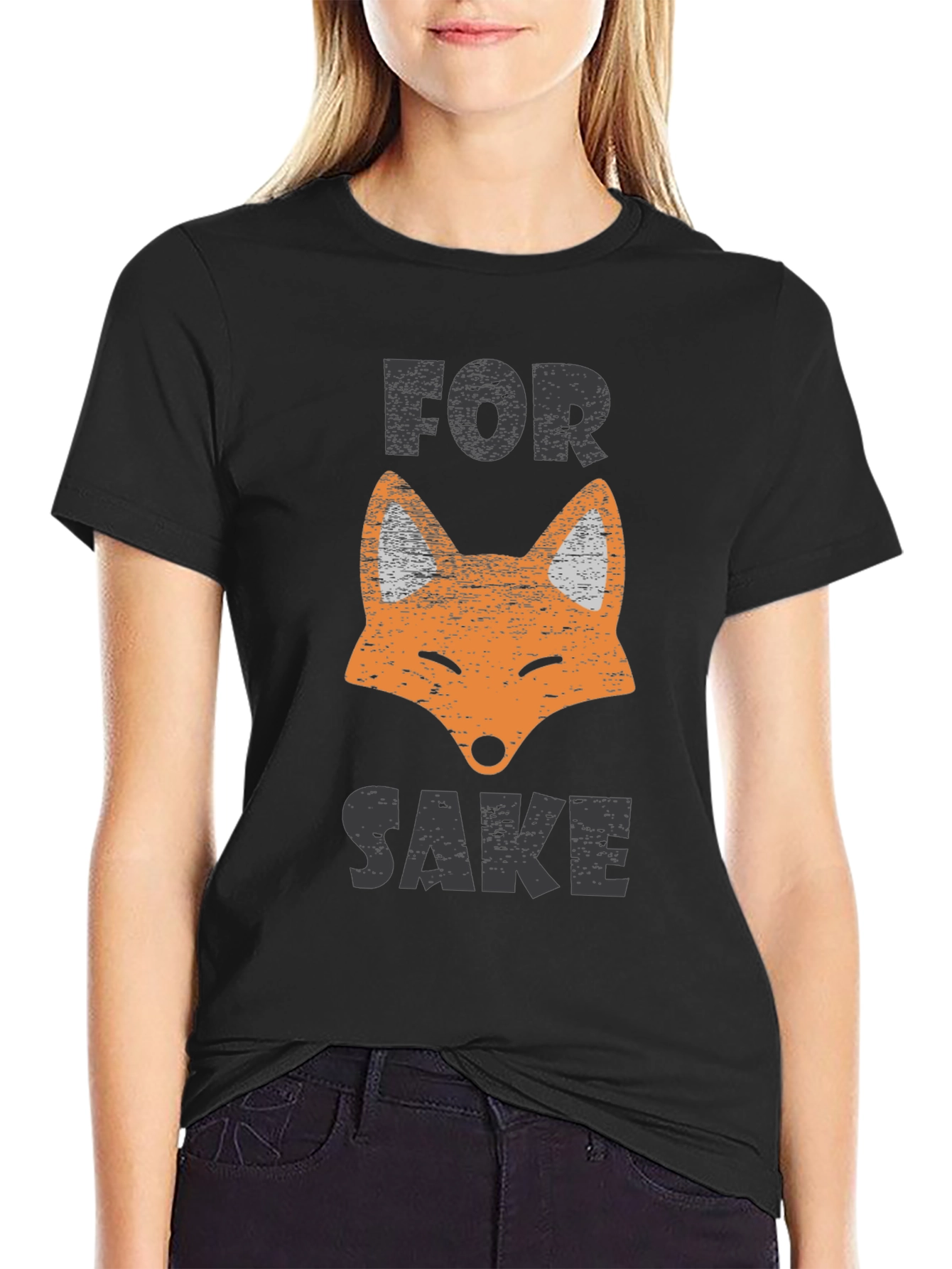 Black For Fox Sake T-Shirt - Novelty Graphic Tee view 2