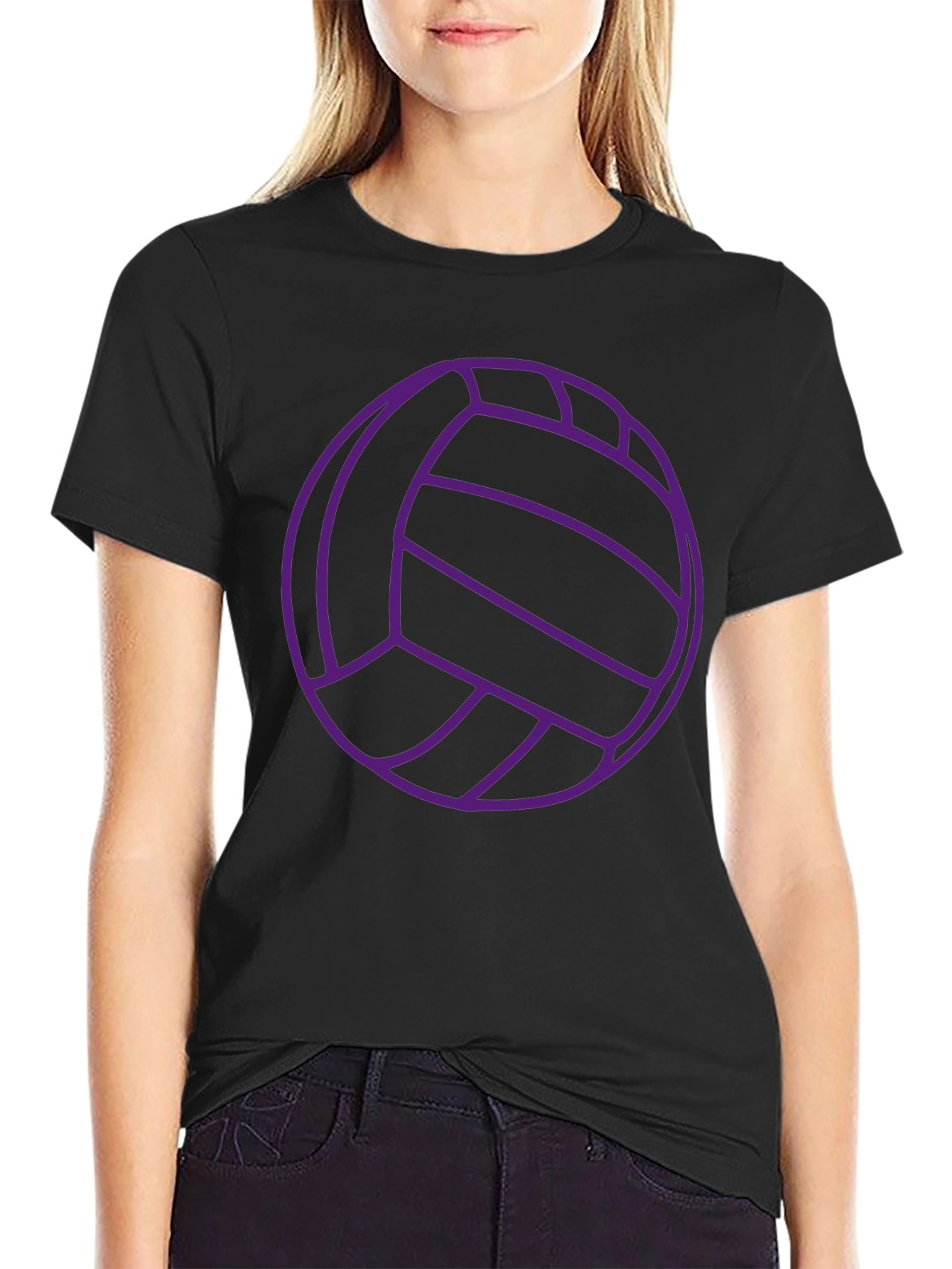 Black Volleyball Graphic T-Shirt - Black view 2