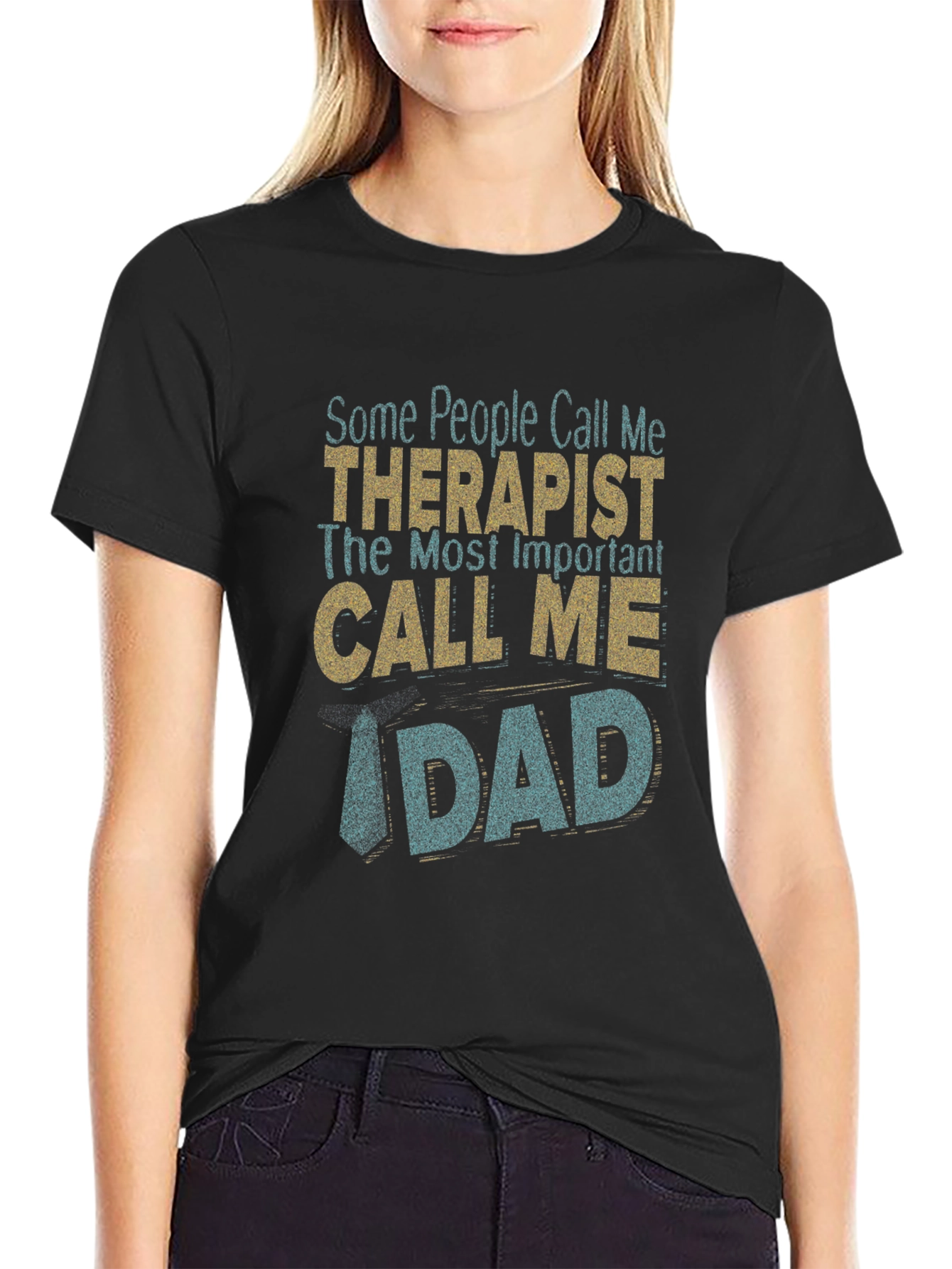 Black Therapist Dad Graphic T-Shirt view 2