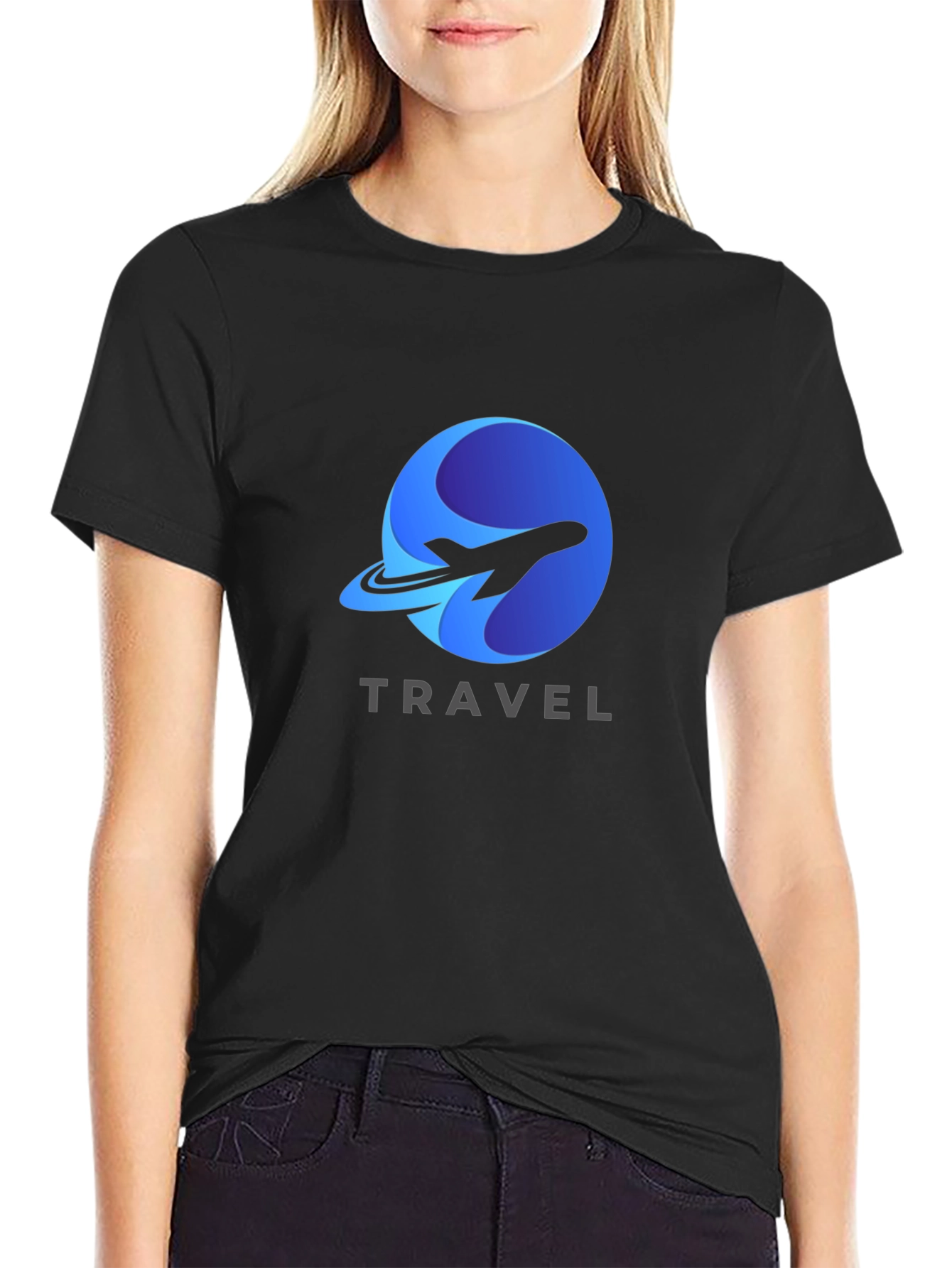 Black Travel Adventure Black T-Shirt view 2