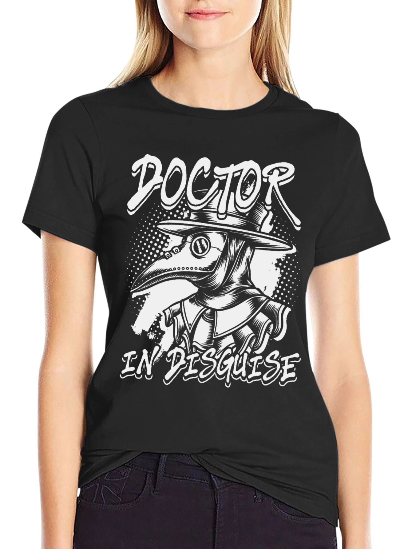 Black Doctor In Disguise Plague Doctor Graphic Tee view 2