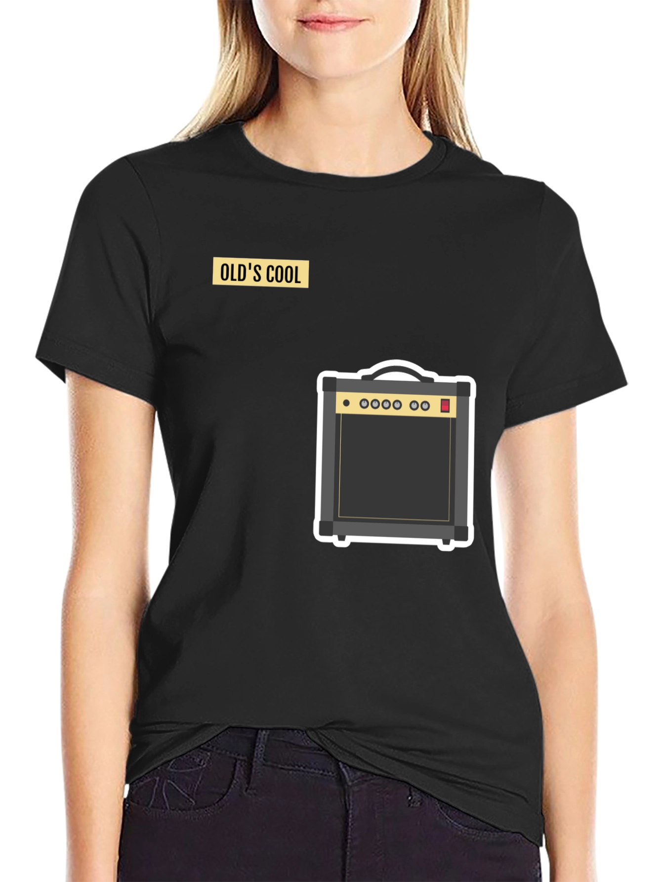Black Old's Cool Amplifier Graphic Tee view 2