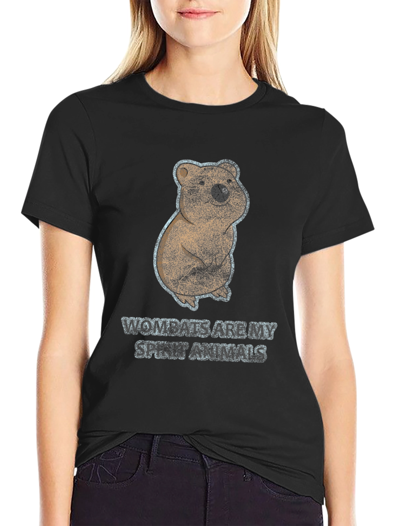 Black Wombats Are My Spirit Animals Graphic T-Shirt view 2