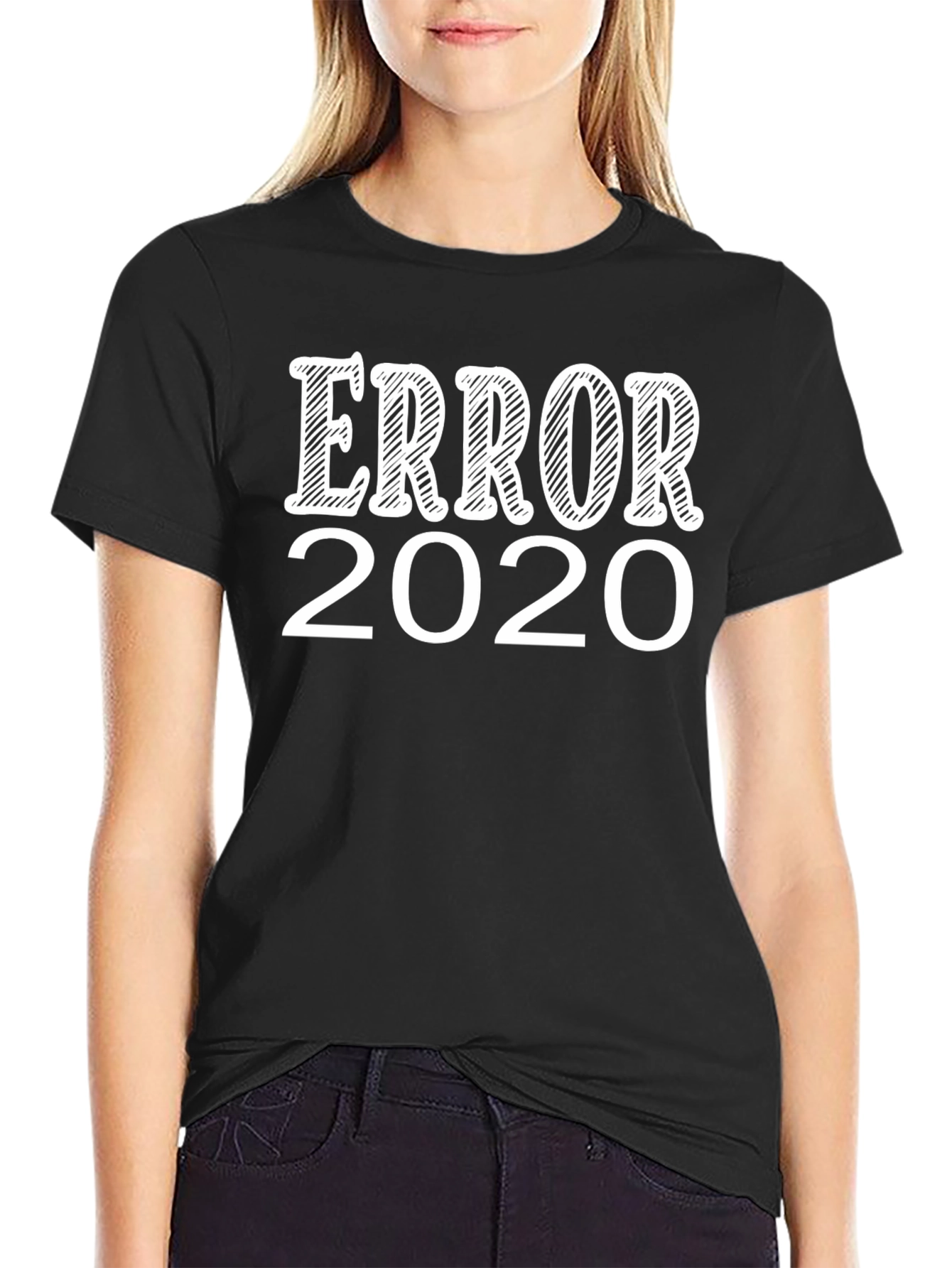 Black Error 2020 T-Shirt - Funny Graphic Tee view 2