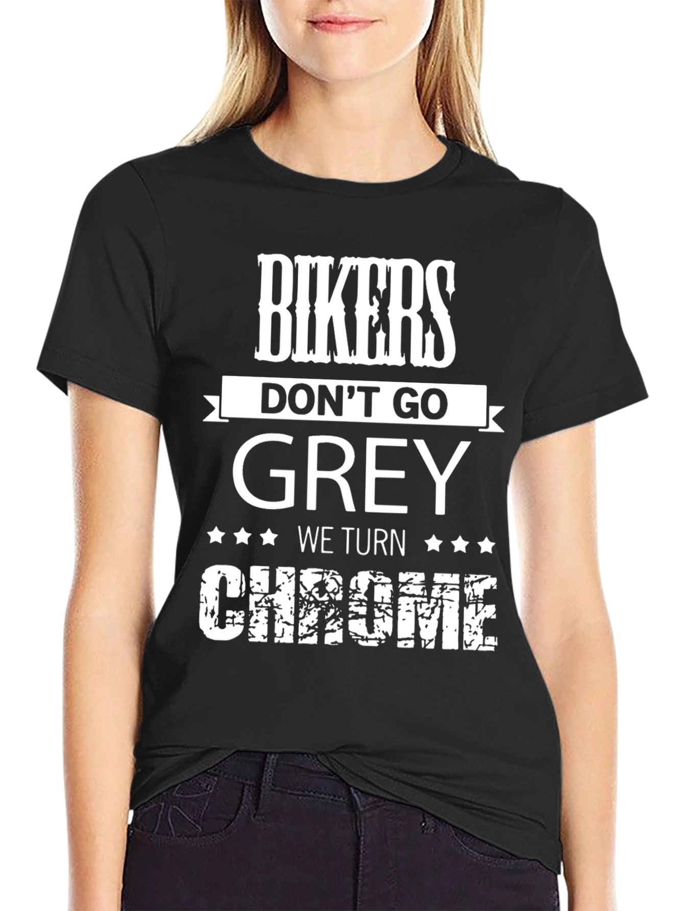 Black Biker's "Turn Chrome" Graphic T-Shirt - Black view 2