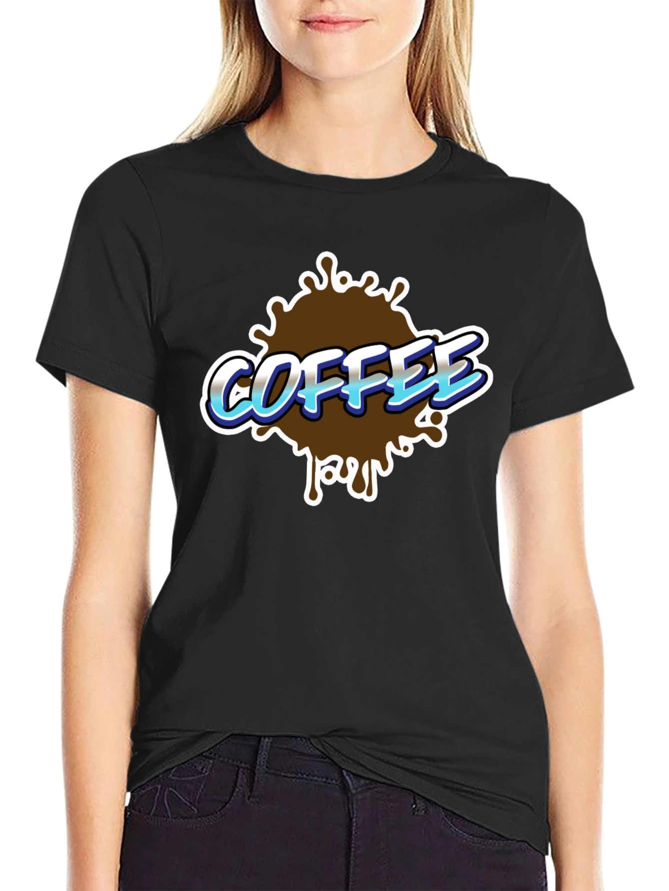 Black Coffee Splash Graphic T-Shirt - Black view 2